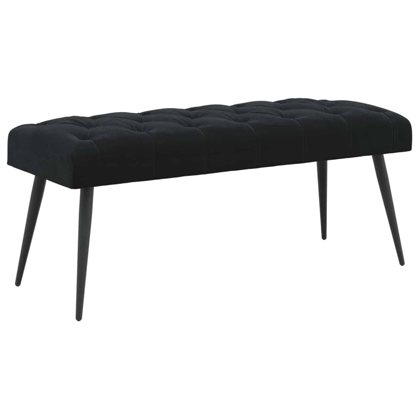 Bænk med knap tufting Sort 110 x 40 x 46 cm Fløjl