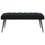 Bænk med knap tufting Sort 110 x 40 x 46 cm Fløjl
