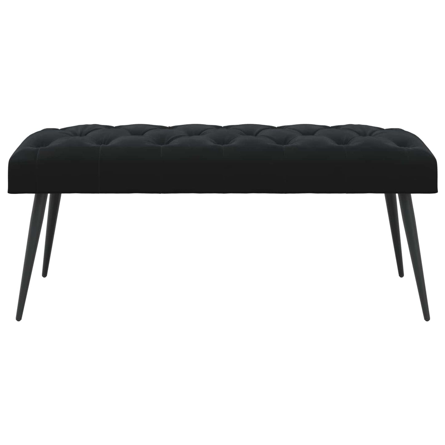 Bænk med knap tufting Sort 110 x 40 x 46 cm Fløjl
