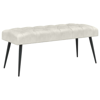 Bænk med knap tufting Cremefarvet 110 x 40 x 46 cm Fløjl