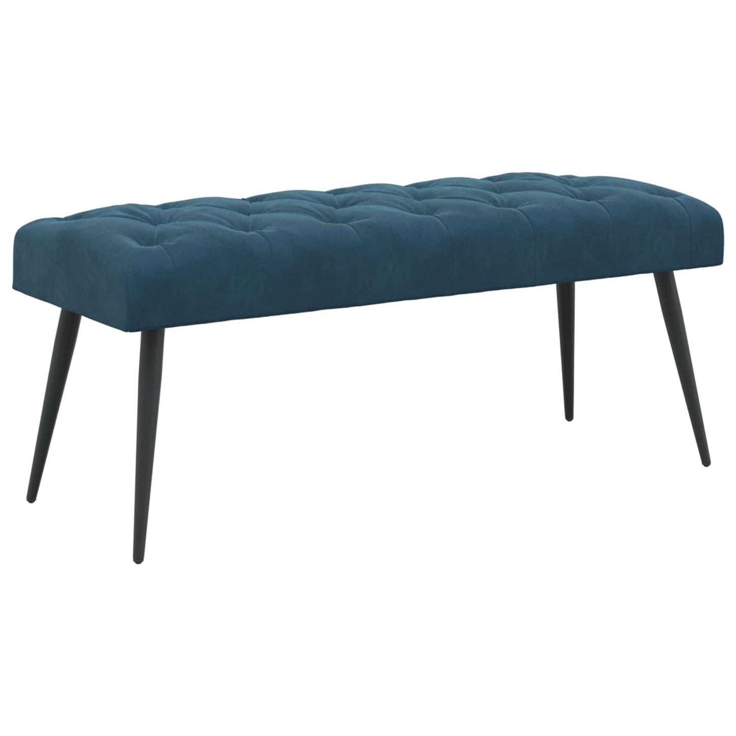 Bænk med knap tufting Blå 110 x 40 x 46 cm Fløjl