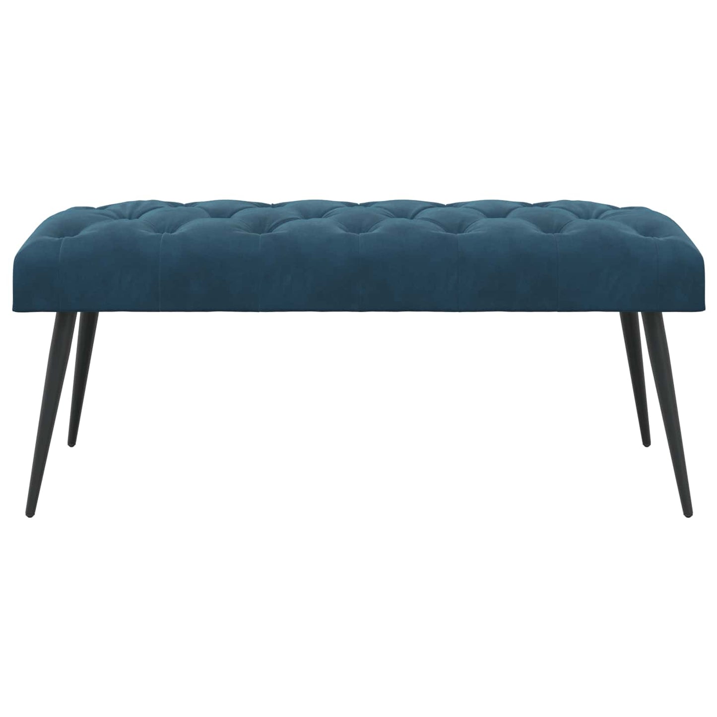 Bænk med knap tufting Blå 110 x 40 x 46 cm Fløjl