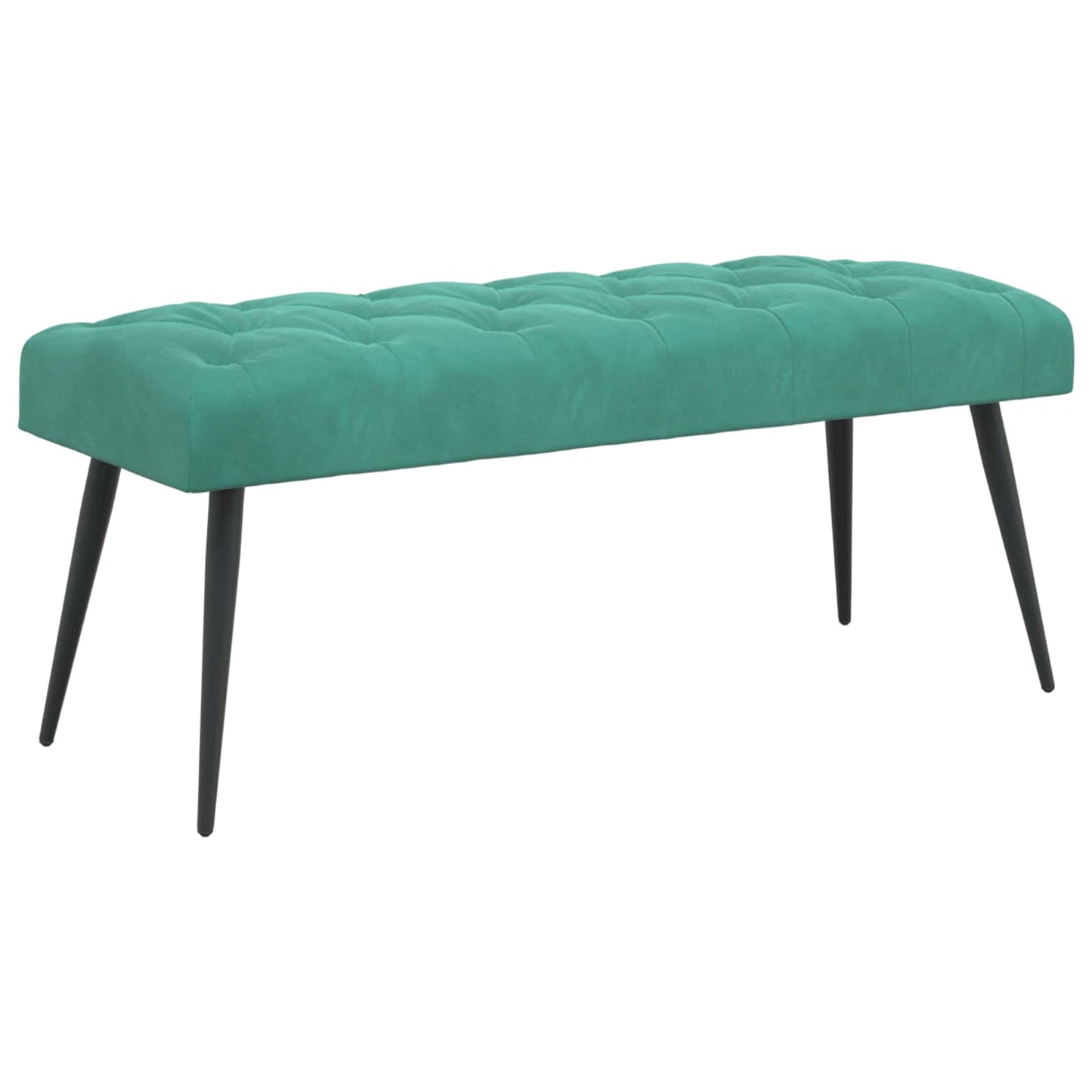 Bænk med knap tufting Turkis 110 x 40 x 46 cm Fløjl