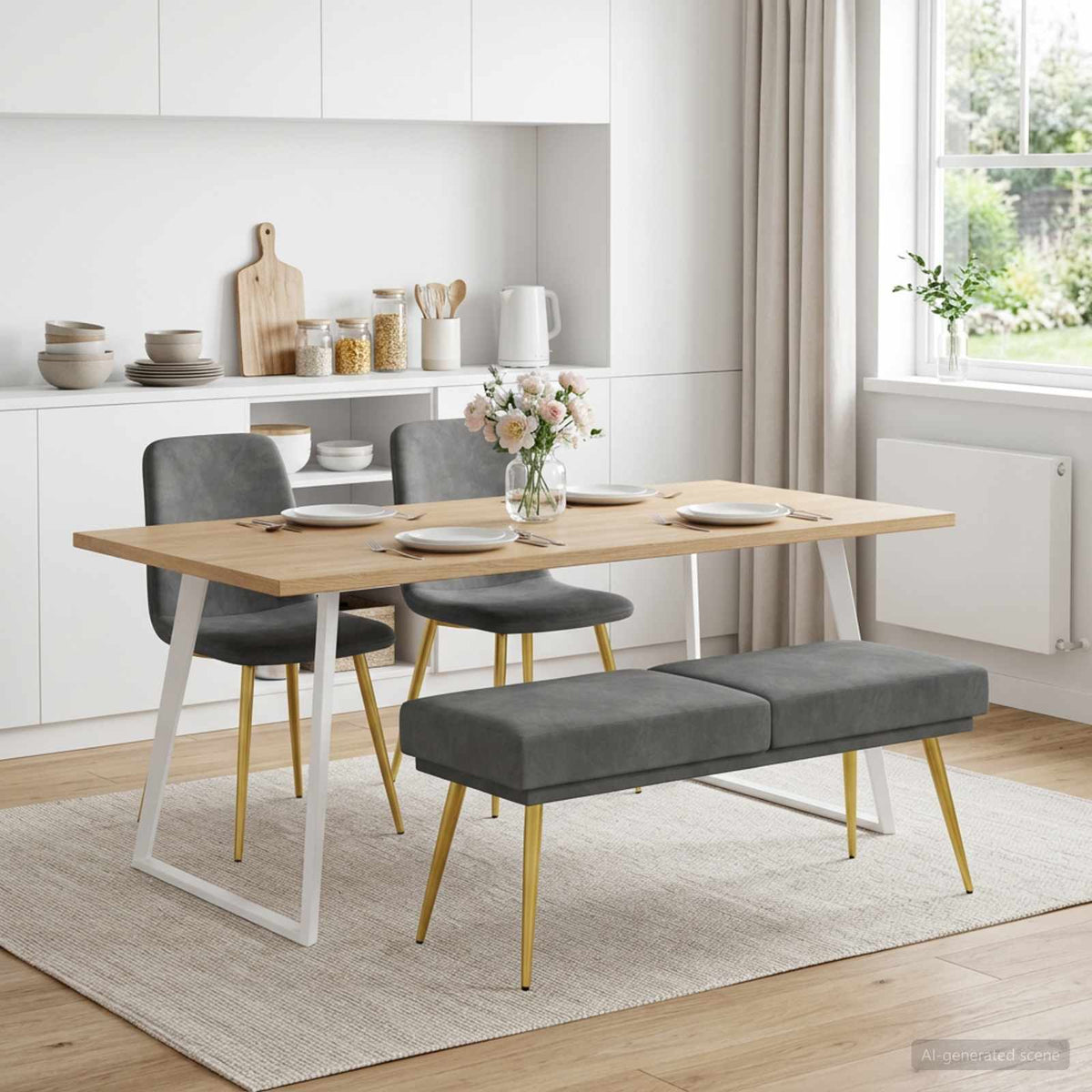 Dobbeltlagret bænk Mørkegrå 120 x 45 x 46 cm Fløjl