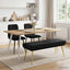 Dobbeltlagret bænk Sort 120 x 45 x 46 cm Fløjl