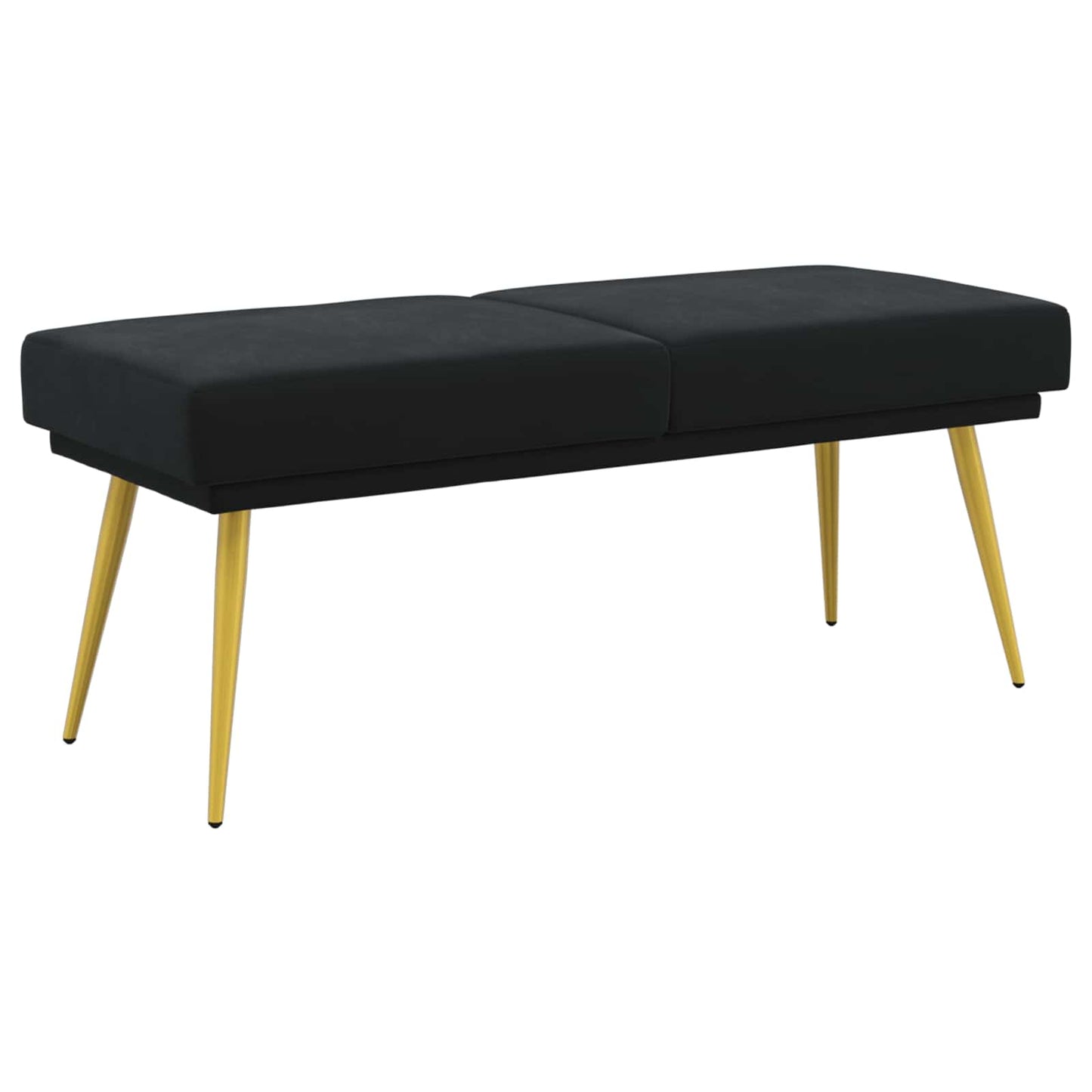 Dobbeltlagret bænk Sort 120 x 45 x 46 cm Fløjl