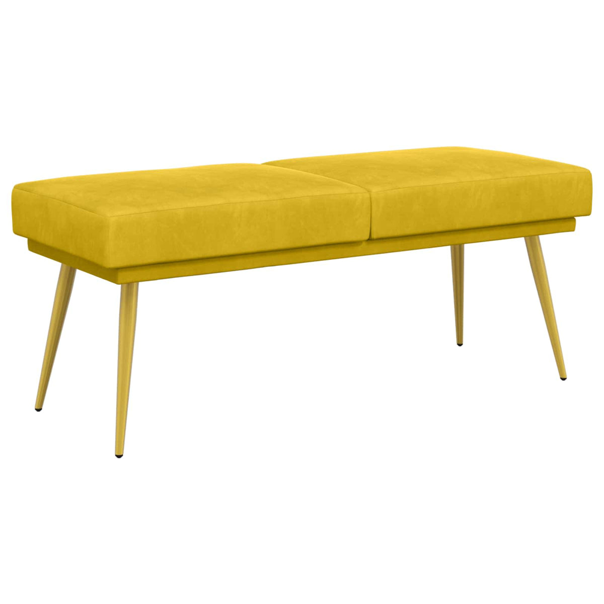 Dobbeltlagret bænk Gul 120 x 45 x 46 cm Fløjl