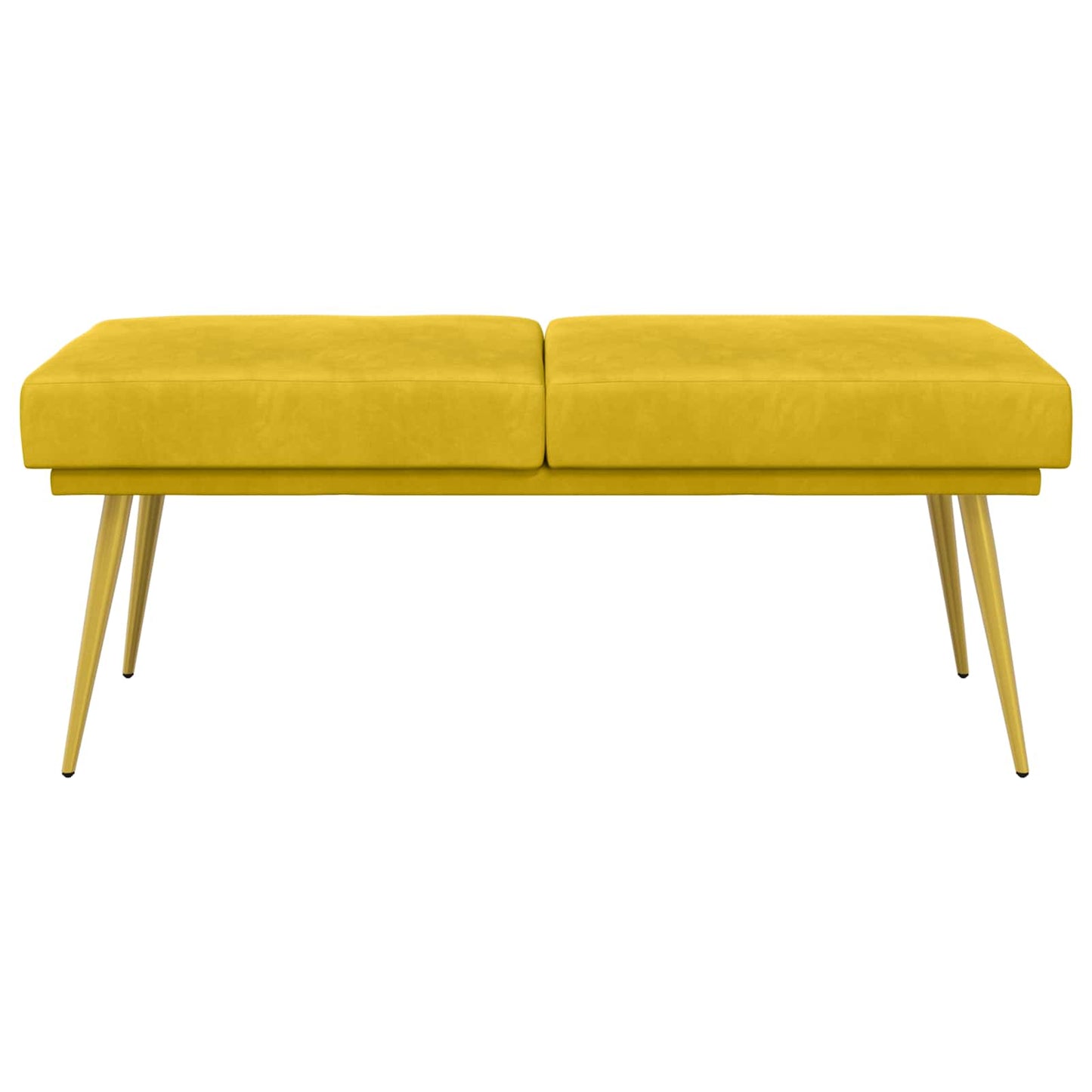 Dobbeltlagret bænk Gul 120 x 45 x 46 cm Fløjl