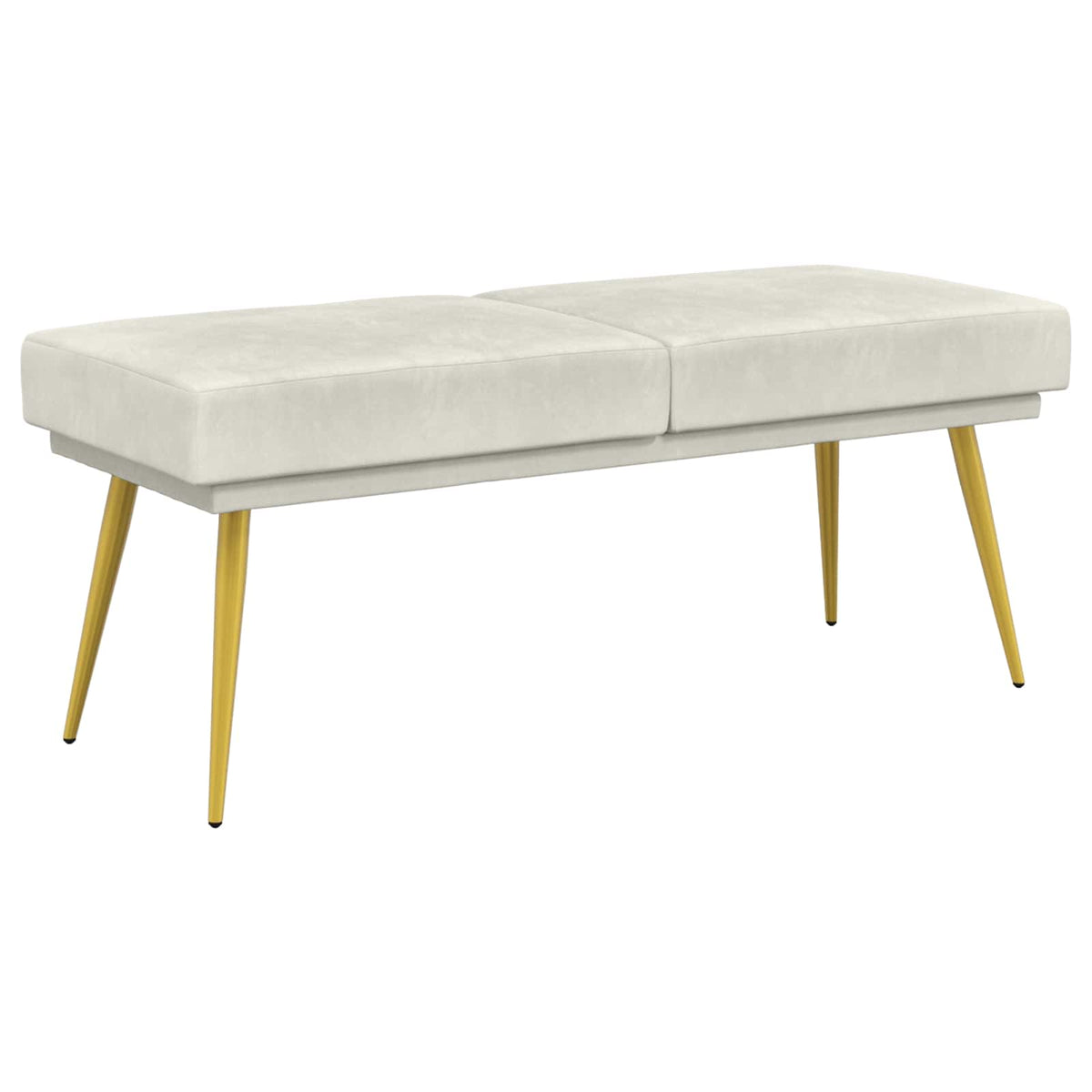 Dobbeltlagret bænk Cremefarvet 120 x 45 x 46 cm Fløjl