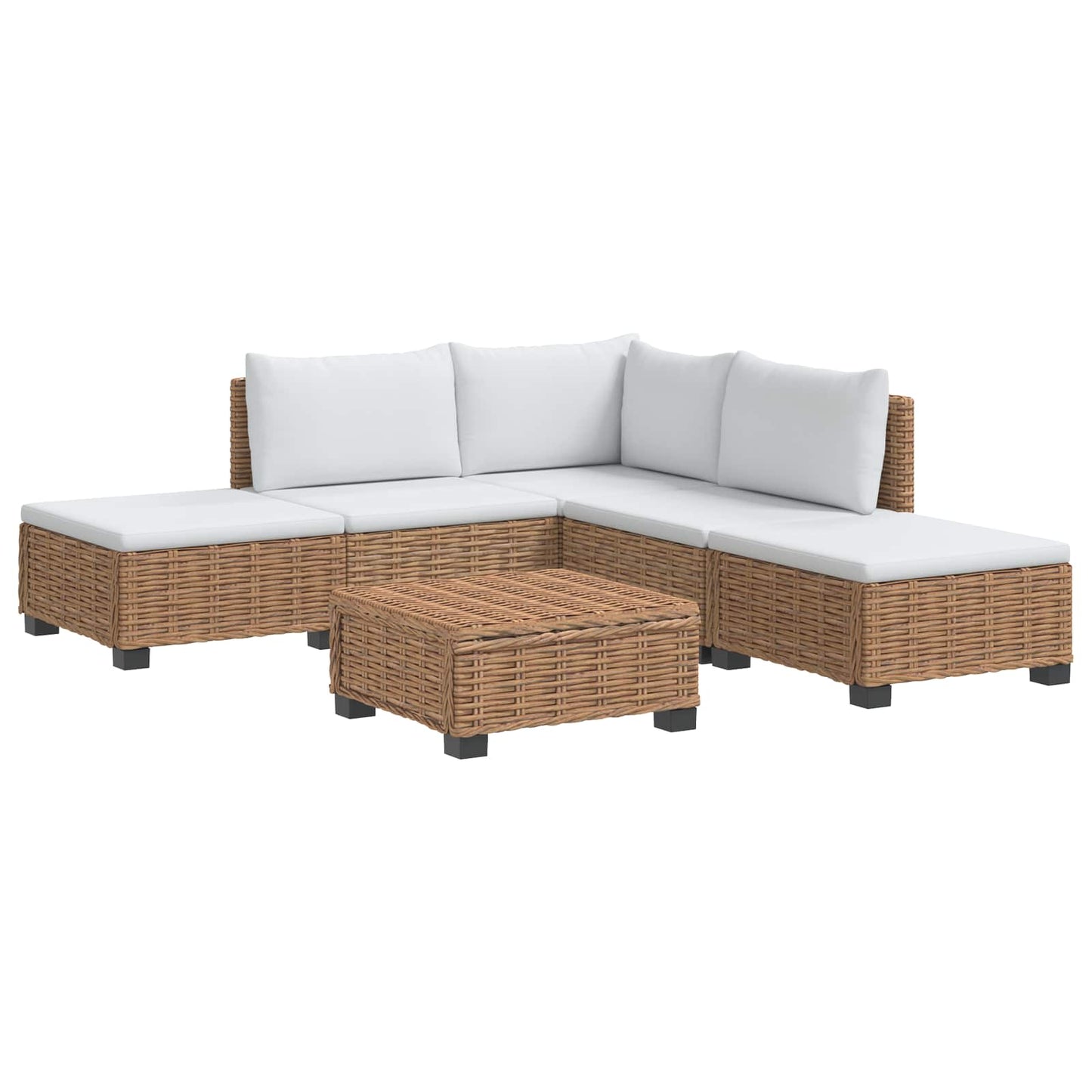 6 stk. Rattan Loungesæt med Puder GENDT Naturlig rattan