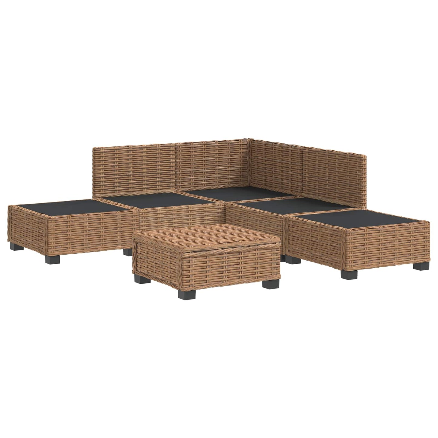 6 stk. Rattan Loungesæt med Puder GENDT Naturlig rattan