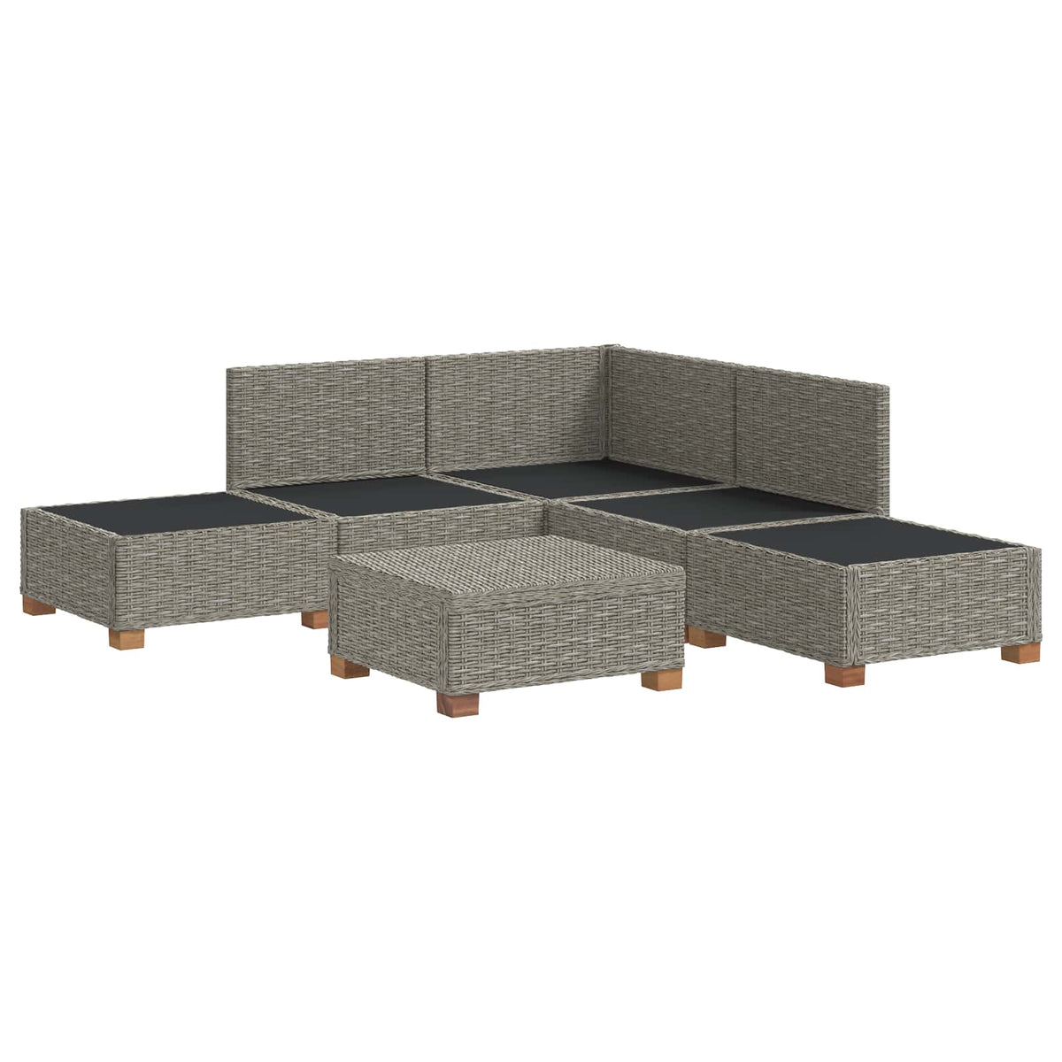 6 stk. Rattan Loungesæt med Puder GENDT Naturlig rattan