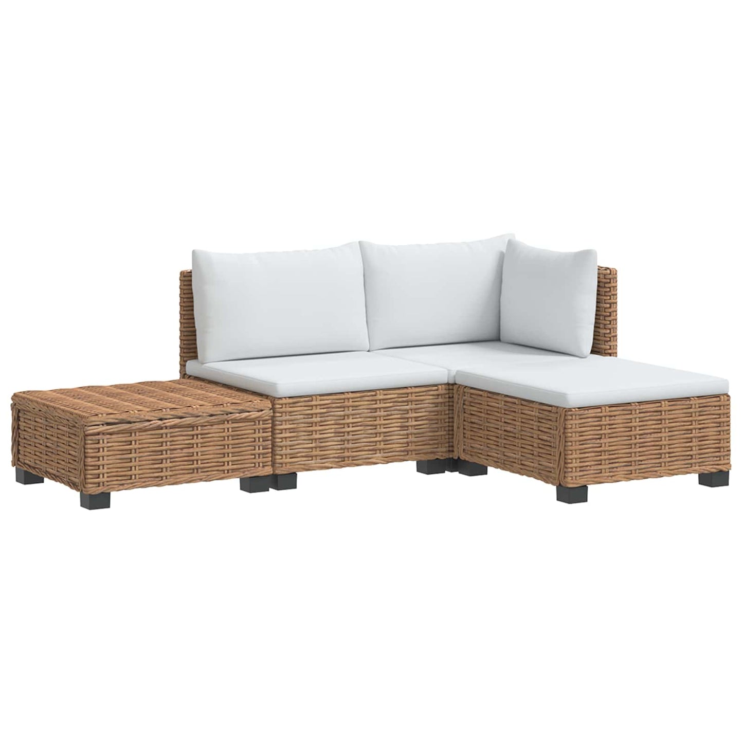 4 stk. Rattan Loungesæt med Puder GENDT Naturlig rattan