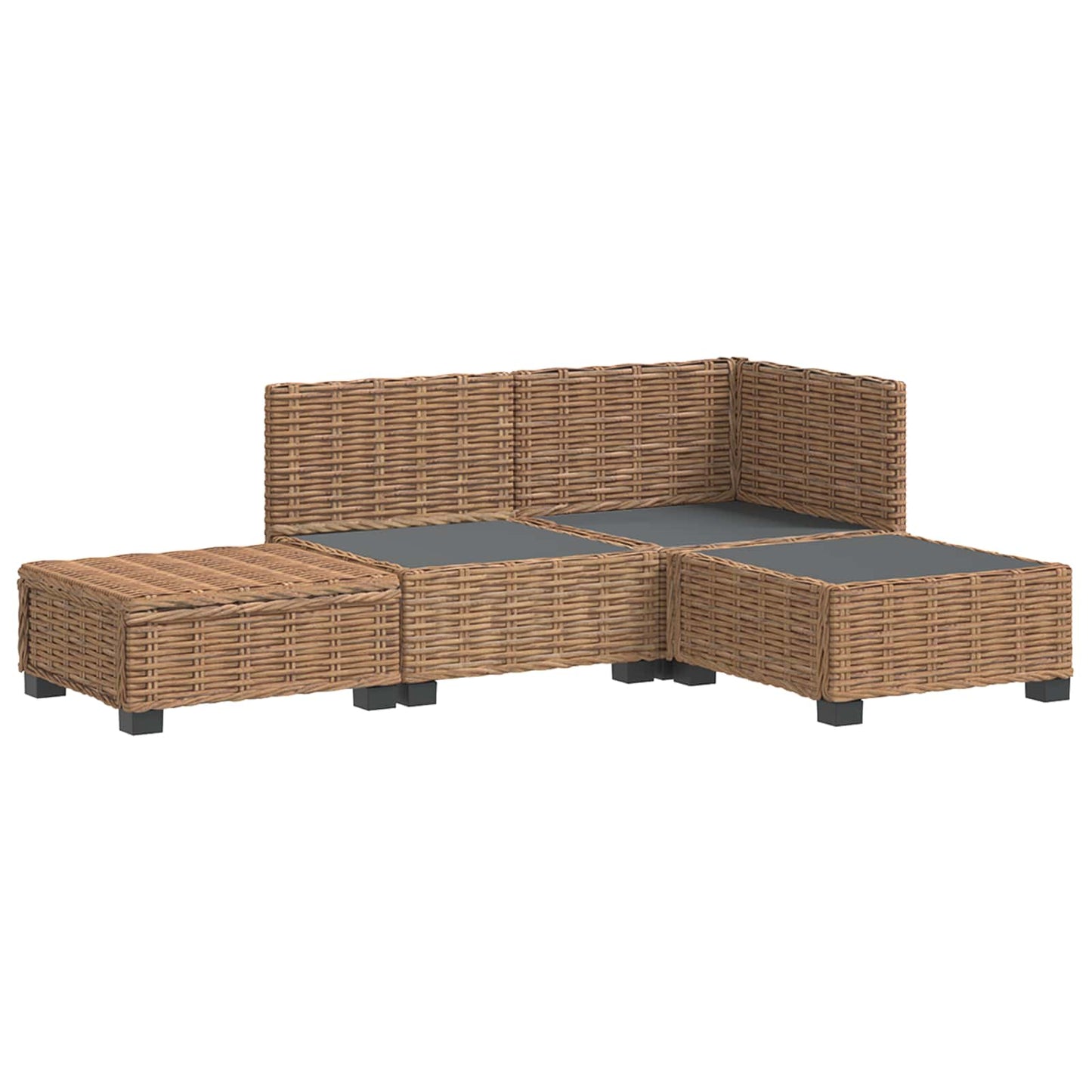 4 stk. Rattan Loungesæt med Puder GENDT Naturlig rattan