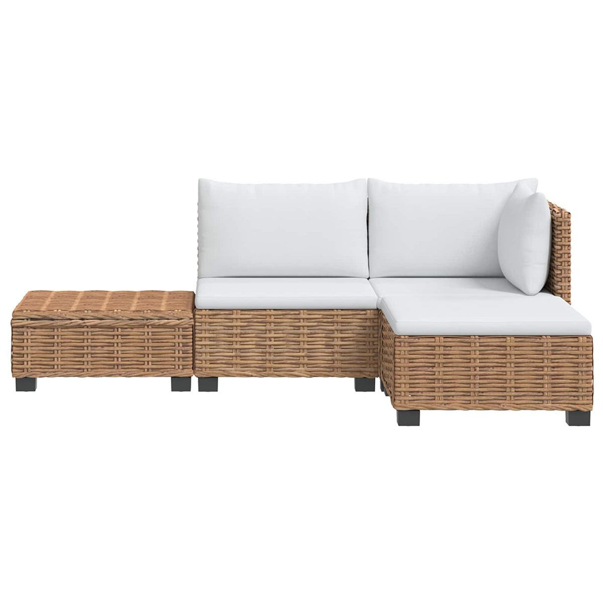4 stk. Rattan Loungesæt med Puder GENDT Naturlig rattan