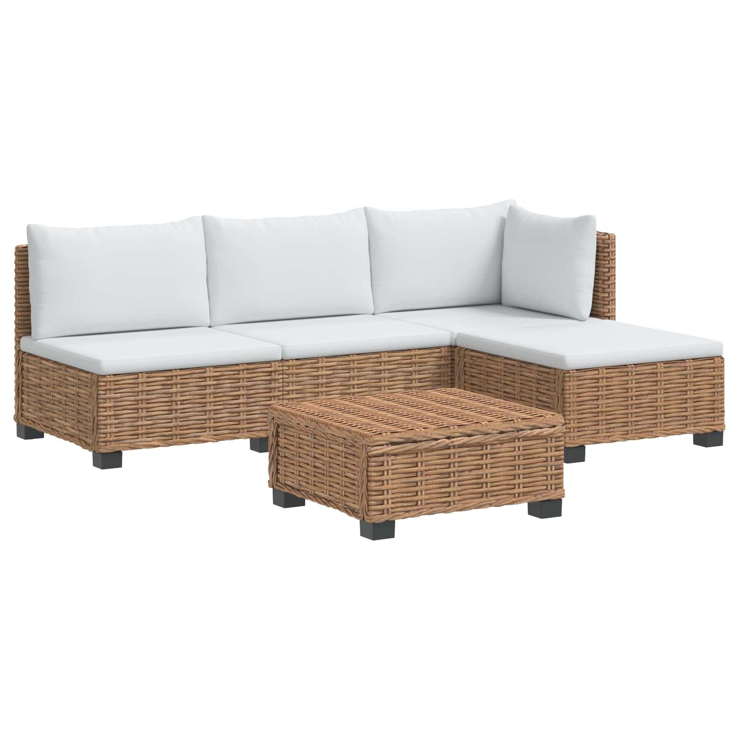 5 stk. Rattan Loungesæt med Puder GENDT Naturlig rattan