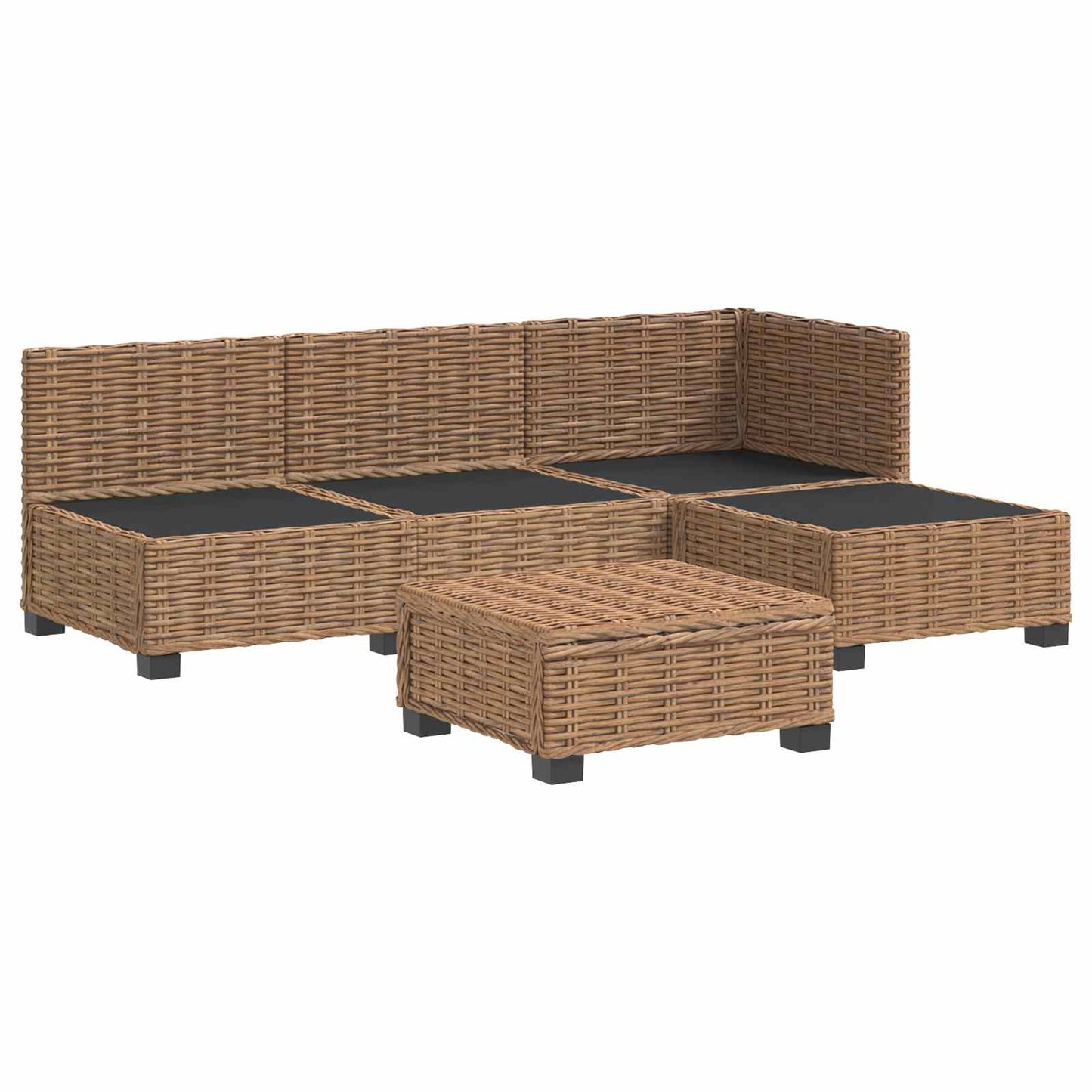 5 stk. Rattan Loungesæt med Puder GENDT Naturlig rattan
