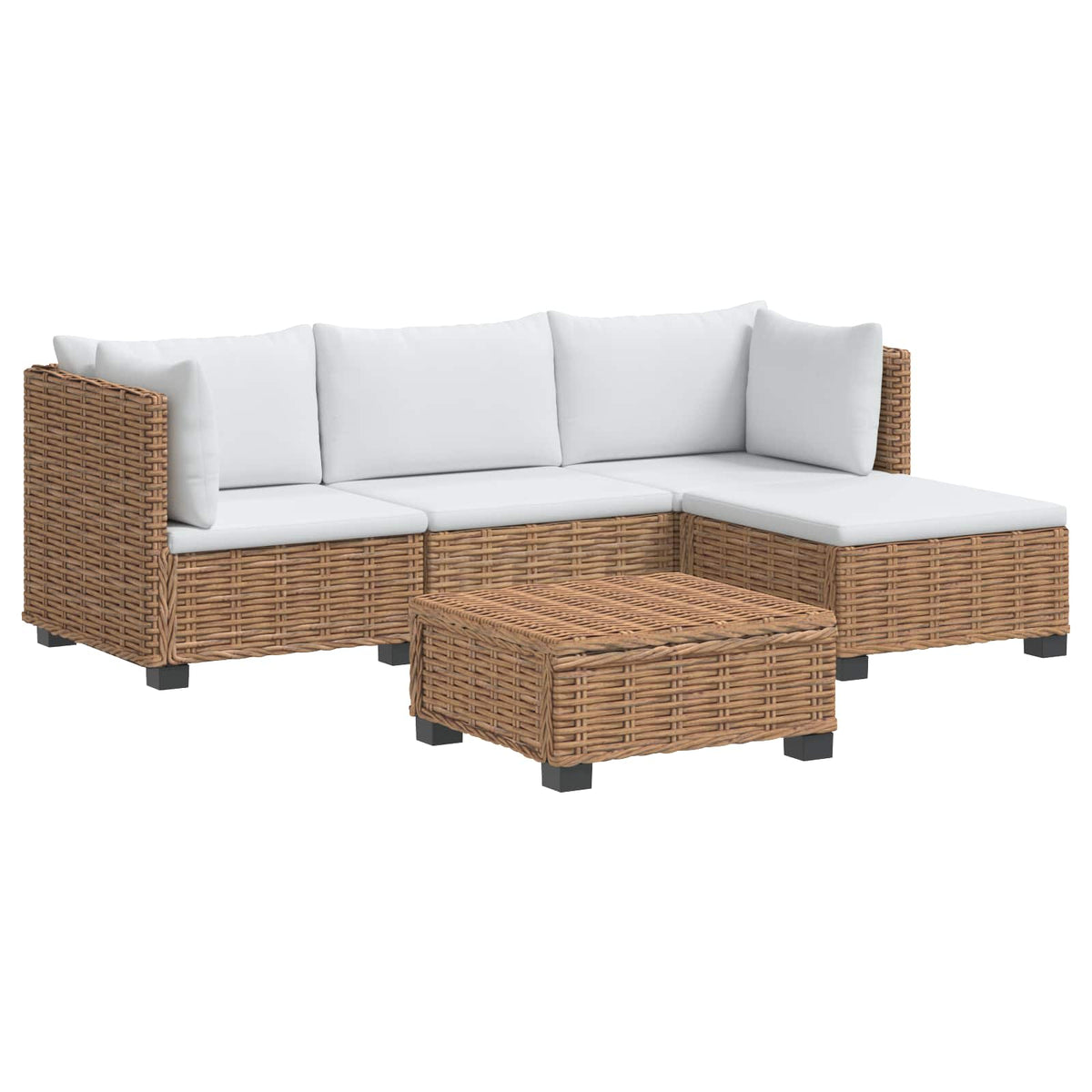 5 stk. Rattan Loungesæt med Puder GENDT Naturlig rattan