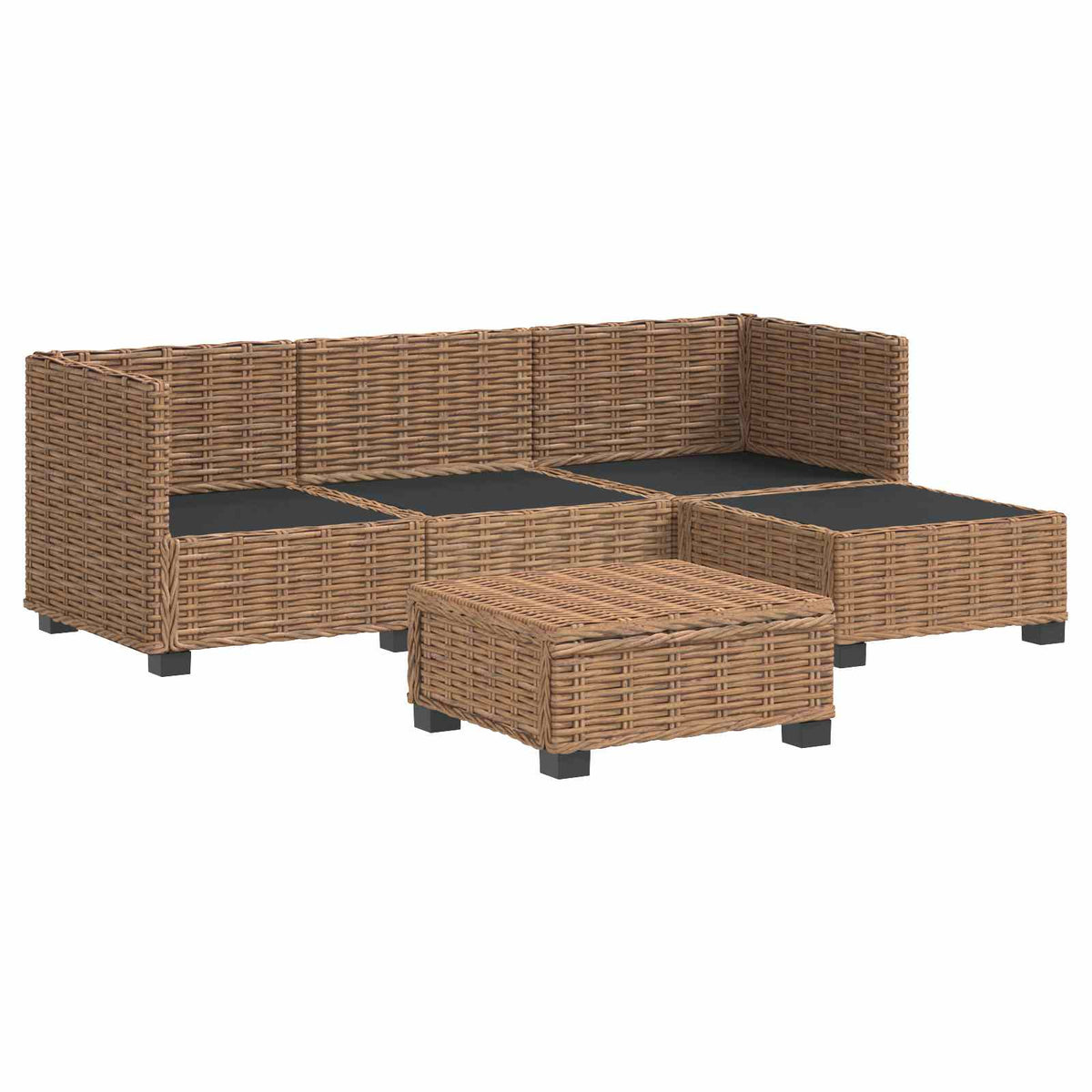 5 stk. Rattan Loungesæt med Puder GENDT Naturlig rattan