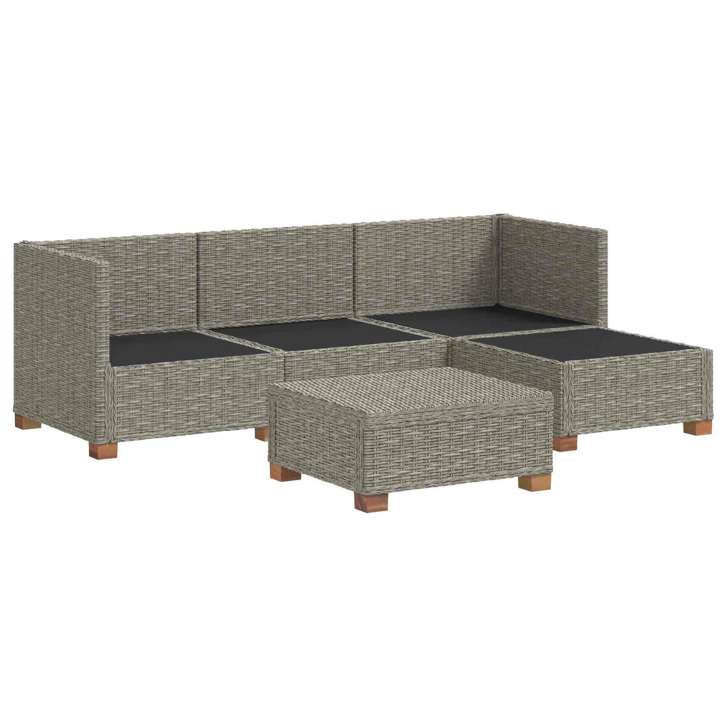 5 stk. Rattan Loungesæt med Puder GENDT Naturlig rattan