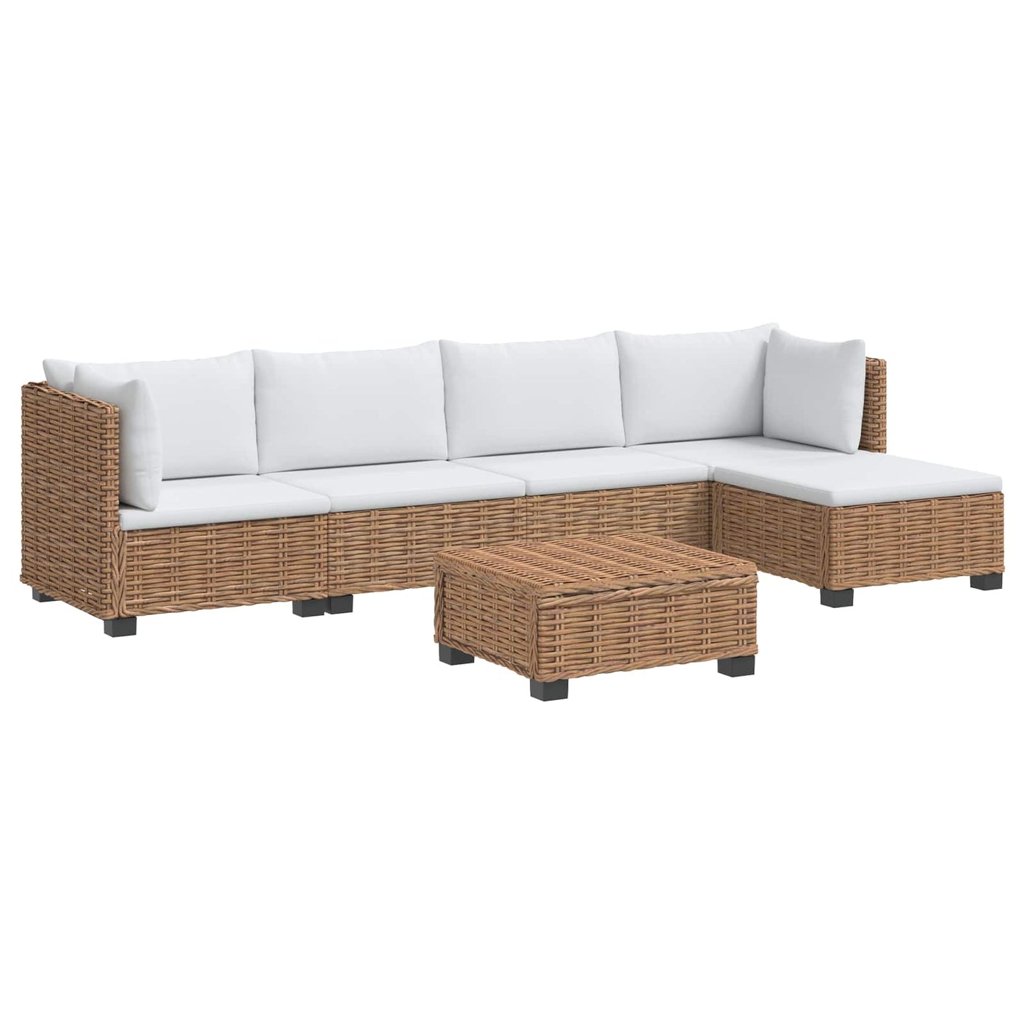 6 stk. Rattan Loungesæt med Puder GENDT Naturlig rattan