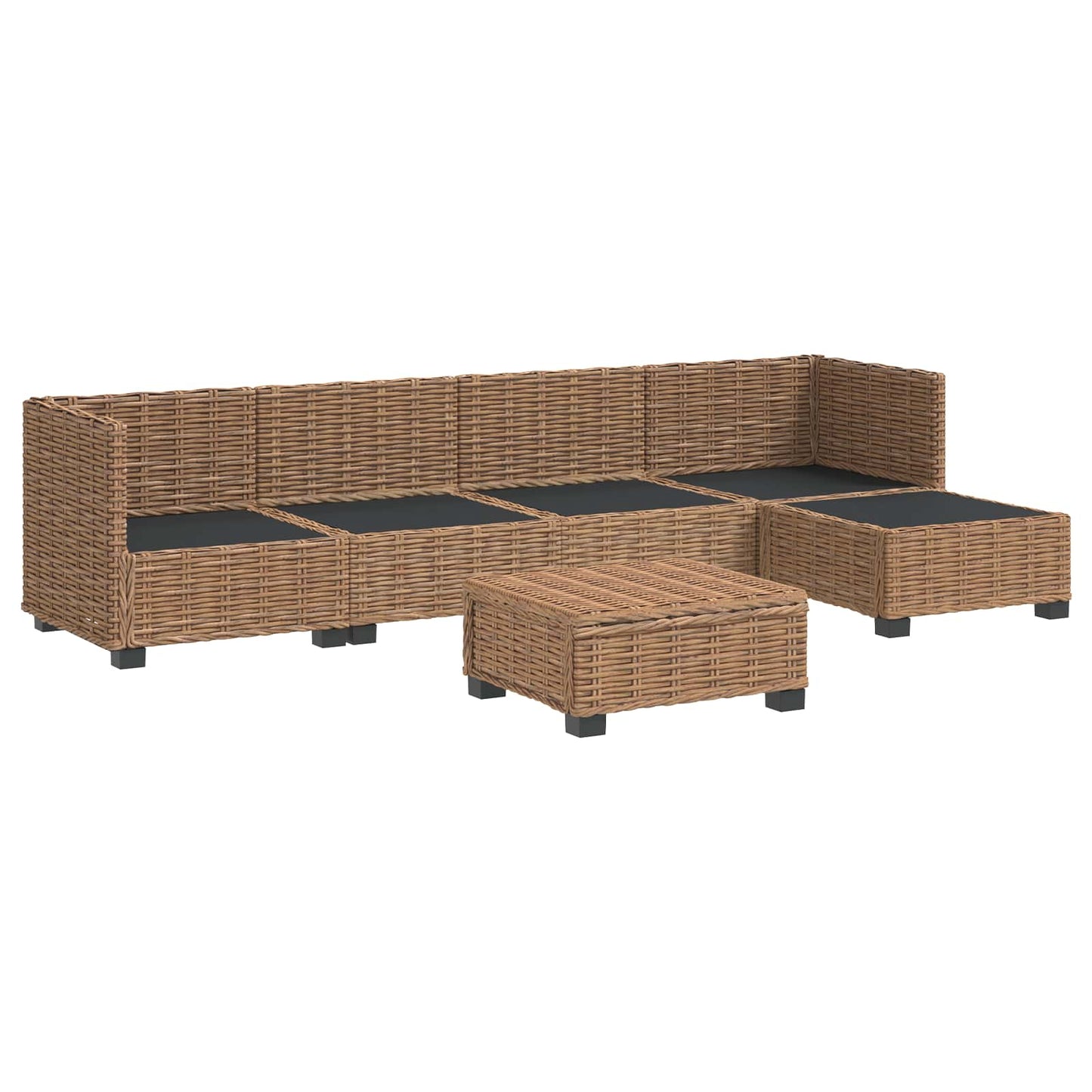 6 stk. Rattan Loungesæt med Puder GENDT Naturlig rattan