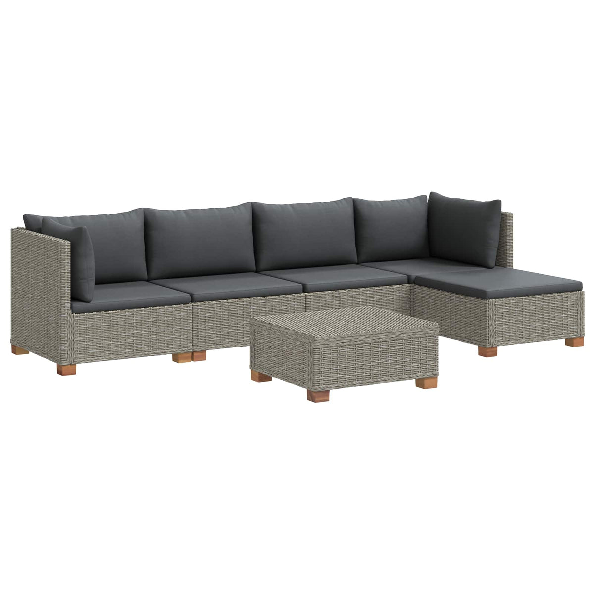 6 stk. Rattan Loungesæt med Puder GENDT Naturlig rattan