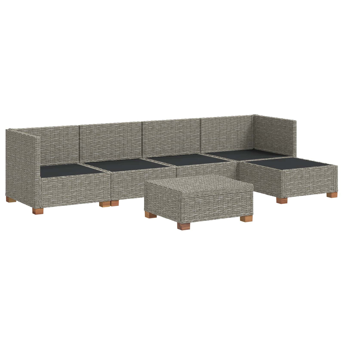 6 stk. Rattan Loungesæt med Puder GENDT Naturlig rattan