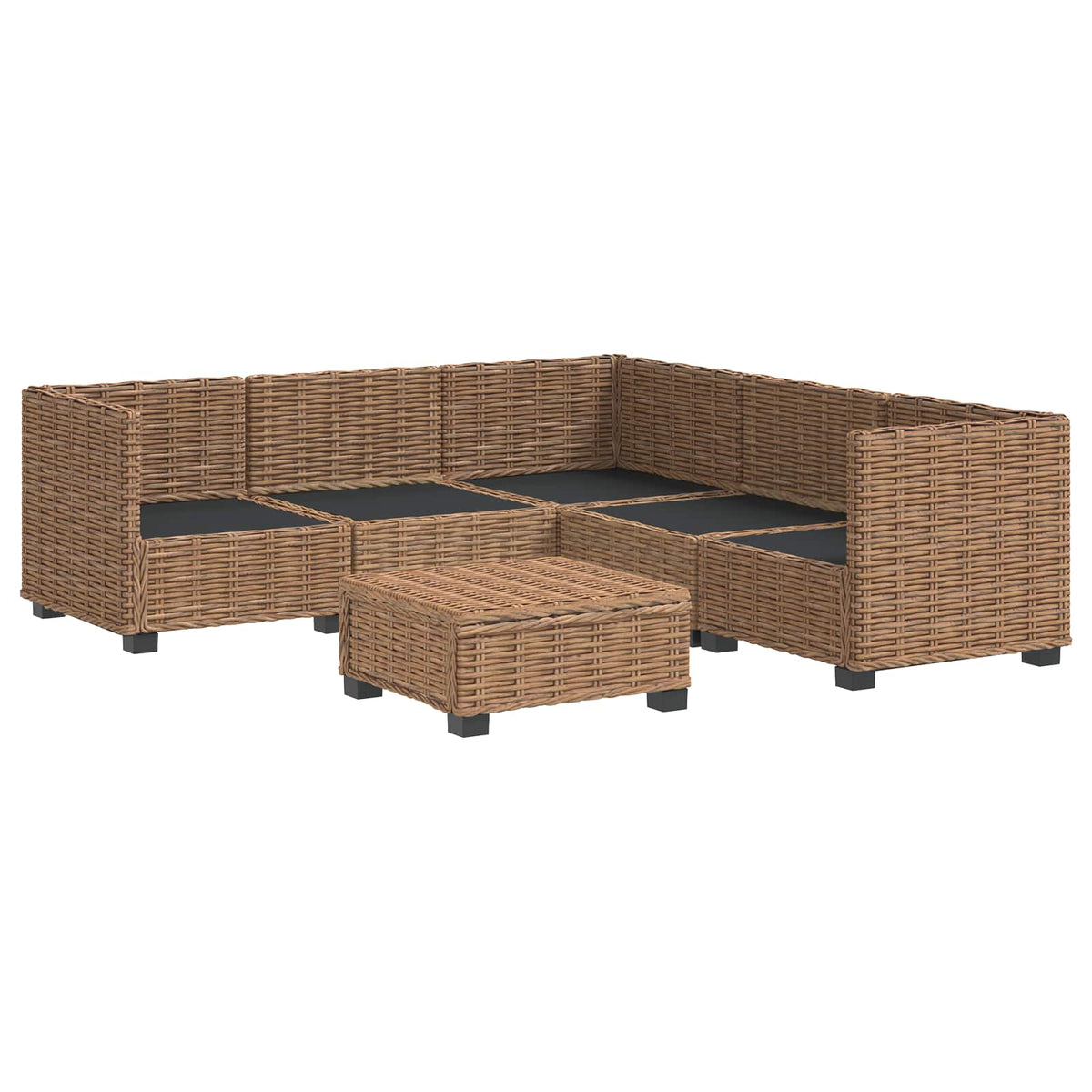 6 stk. Rattan Loungesæt med Puder GENDT Naturlig rattan