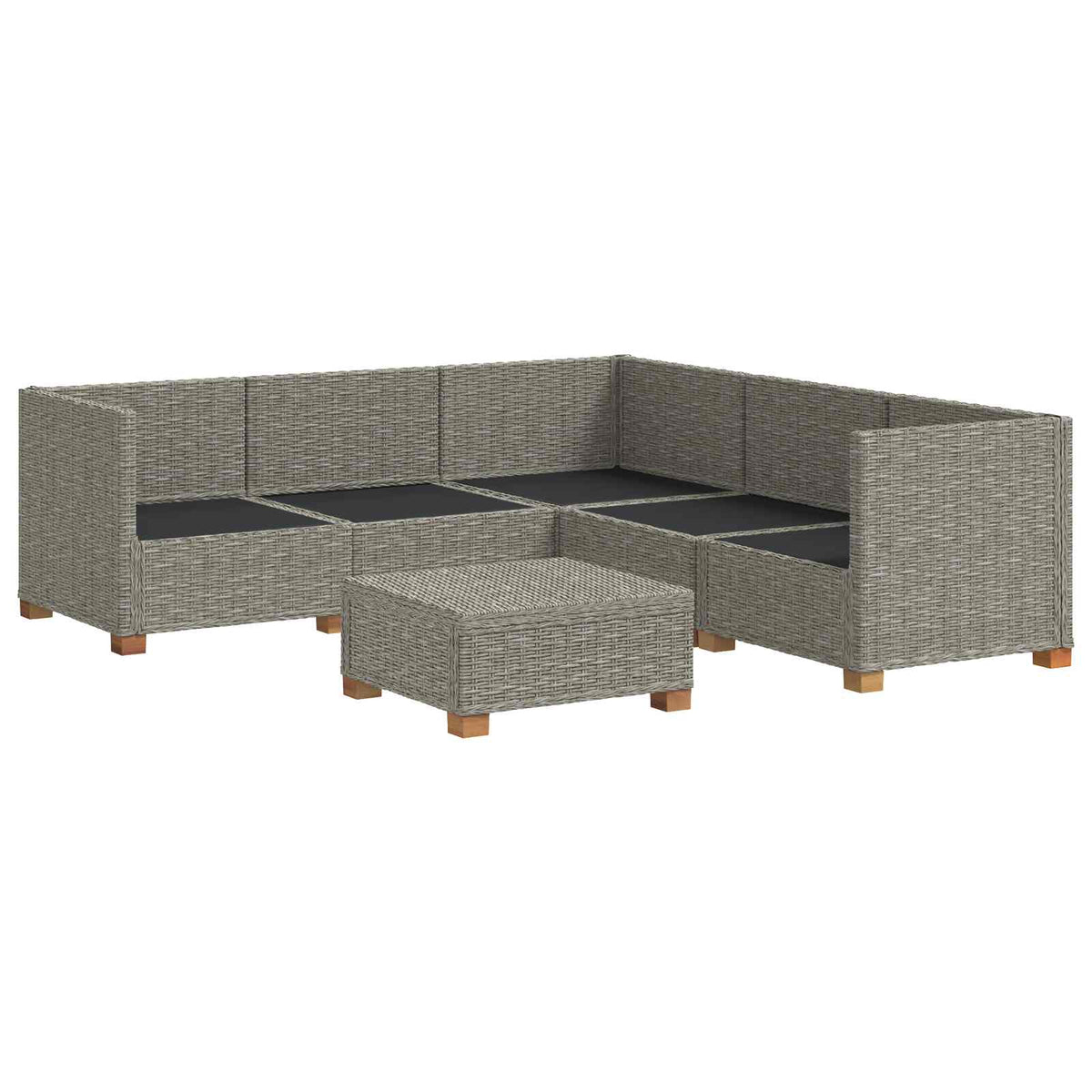 6 stk. Rattan Loungesæt med Puder GENDT Naturlig rattan