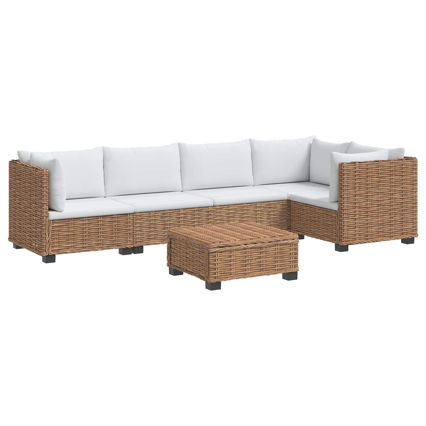 6 stk. Rattan Loungesæt med Puder GENDT Naturlig rattan