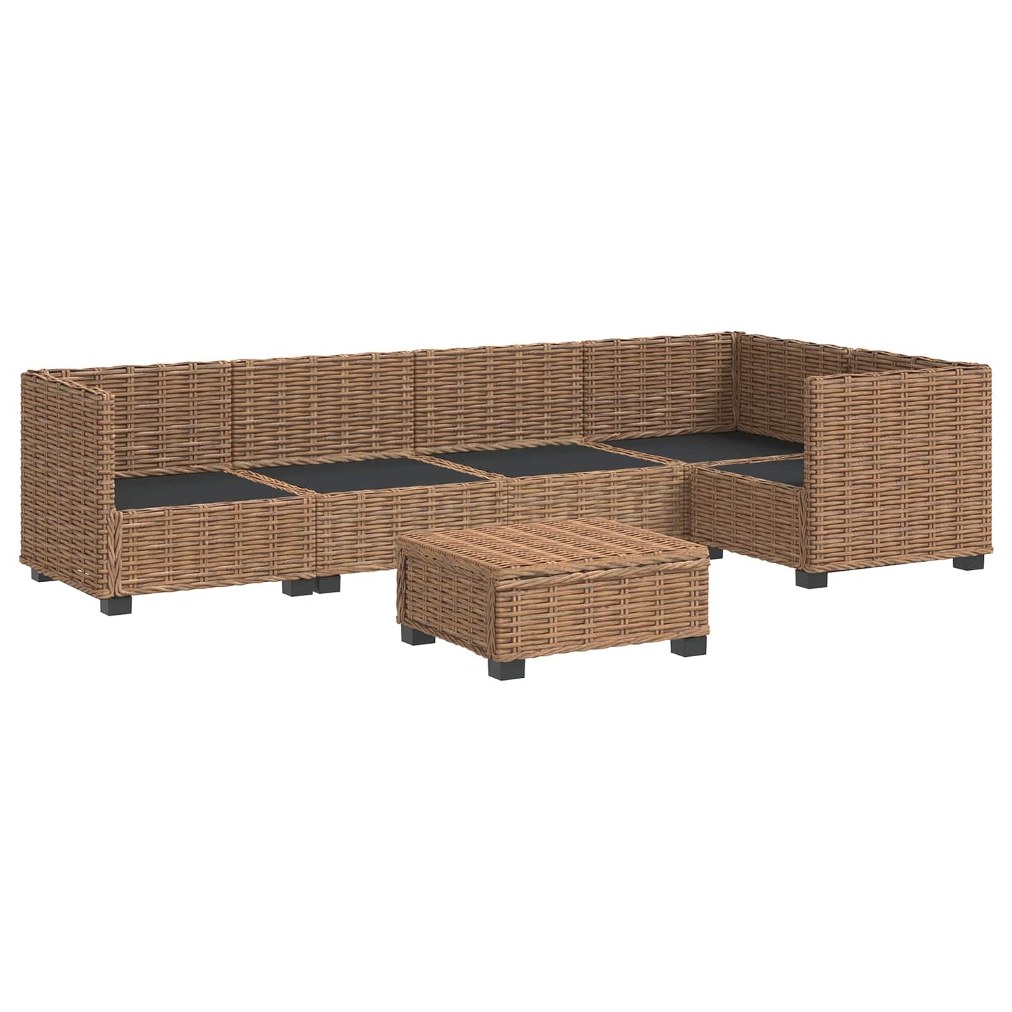 6 stk. Rattan Loungesæt med Puder GENDT Naturlig rattan