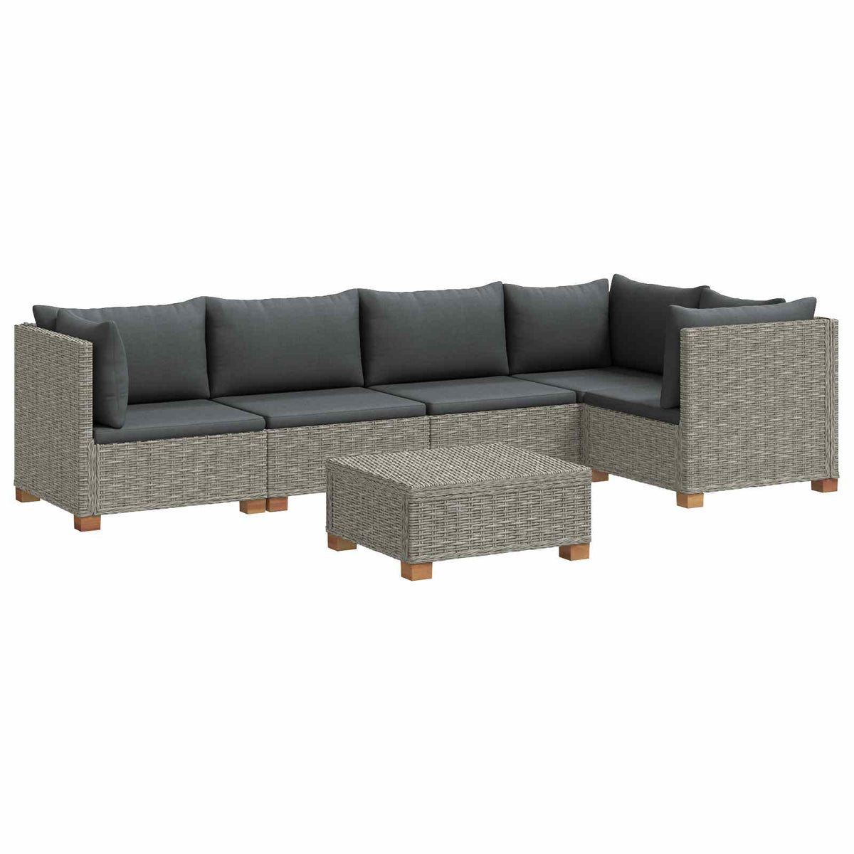 6 stk. Rattan Loungesæt med Puder GENDT Naturlig rattan