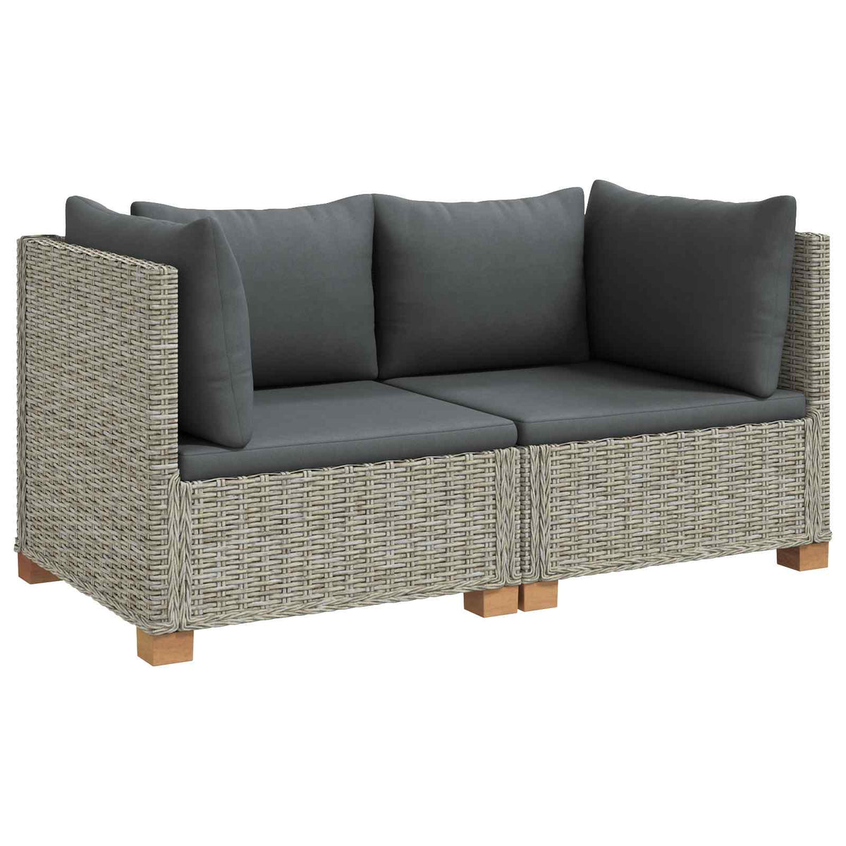 2 stk. Rattan Loungesæt med Puder GENDT Naturlig rattan