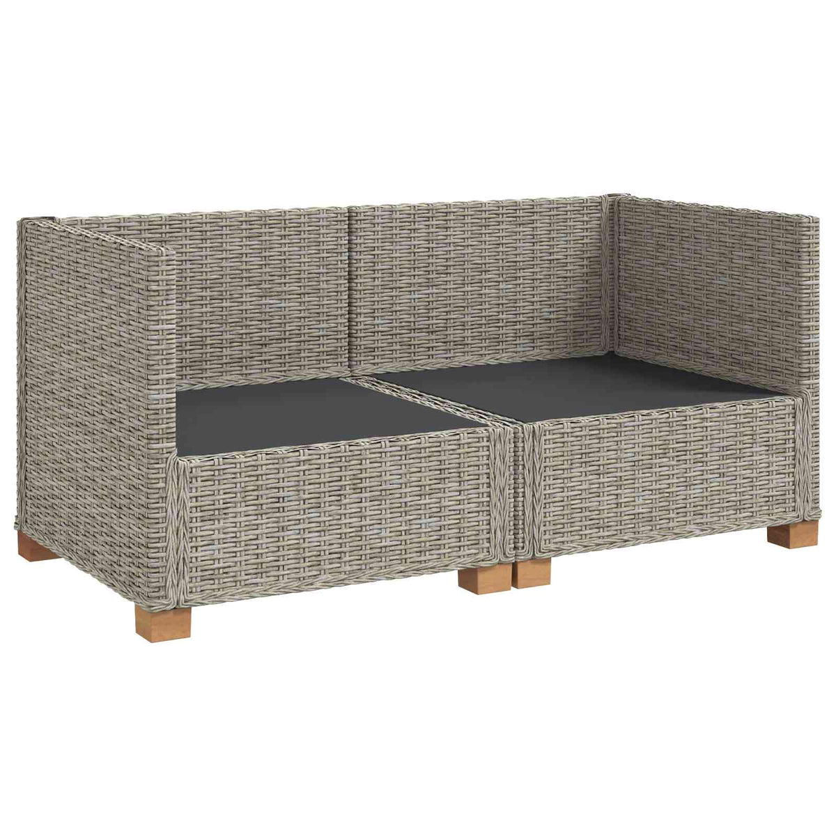 2 stk. Rattan Loungesæt med Puder GENDT Naturlig rattan