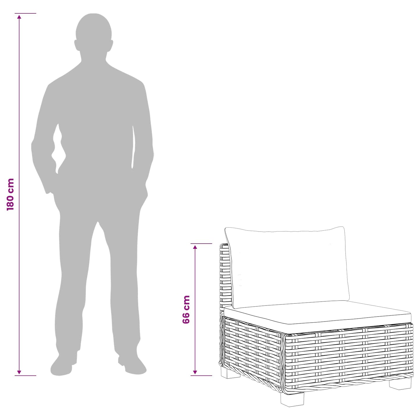 3 stk. Rattan Loungesæt med Puder GENDT Naturlig rattan