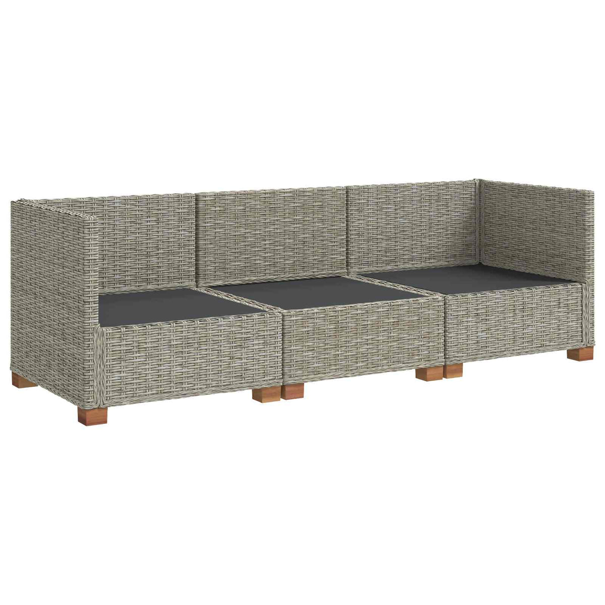 3 stk. Rattan Loungesæt med Puder GENDT Naturlig rattan