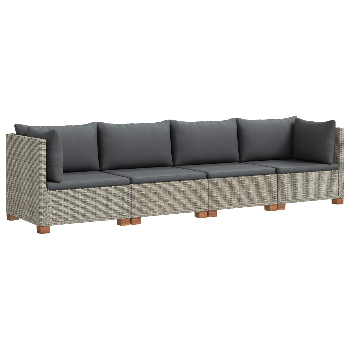 4 stk. Rattan Loungesæt med Puder GENDT Naturlig rattan