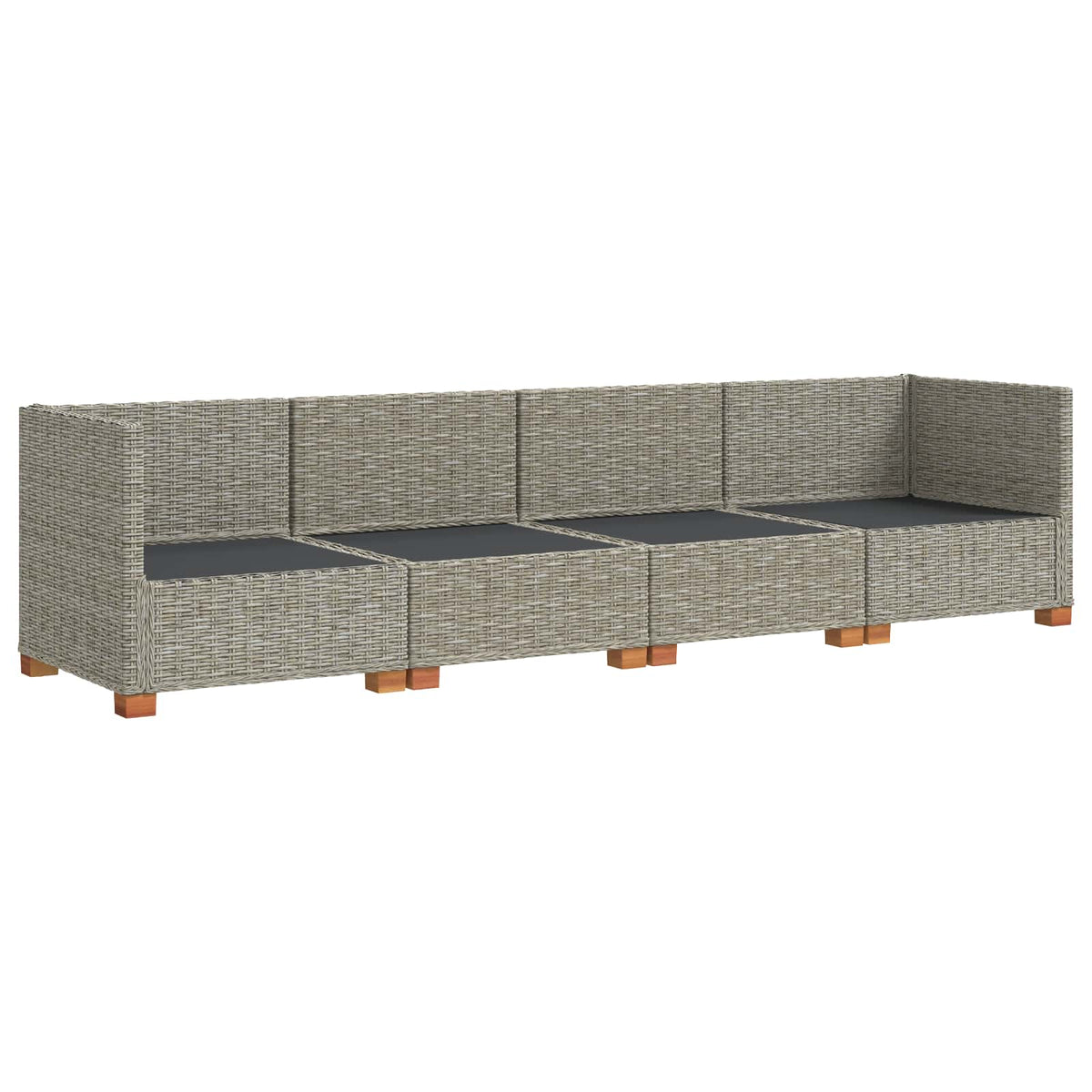 4 stk. Rattan Loungesæt med Puder GENDT Naturlig rattan