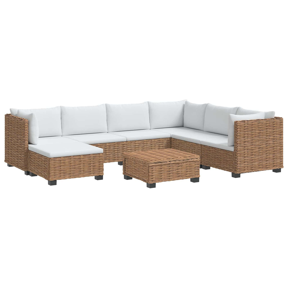 8 stk. Rattan Loungesæt med Puder GENDT Naturlig rattan