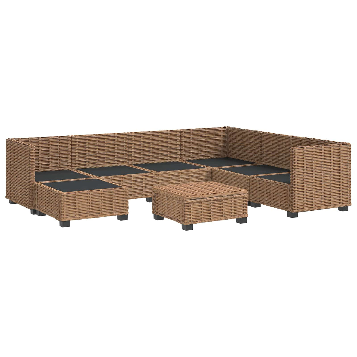 8 stk. Rattan Loungesæt med Puder GENDT Naturlig rattan