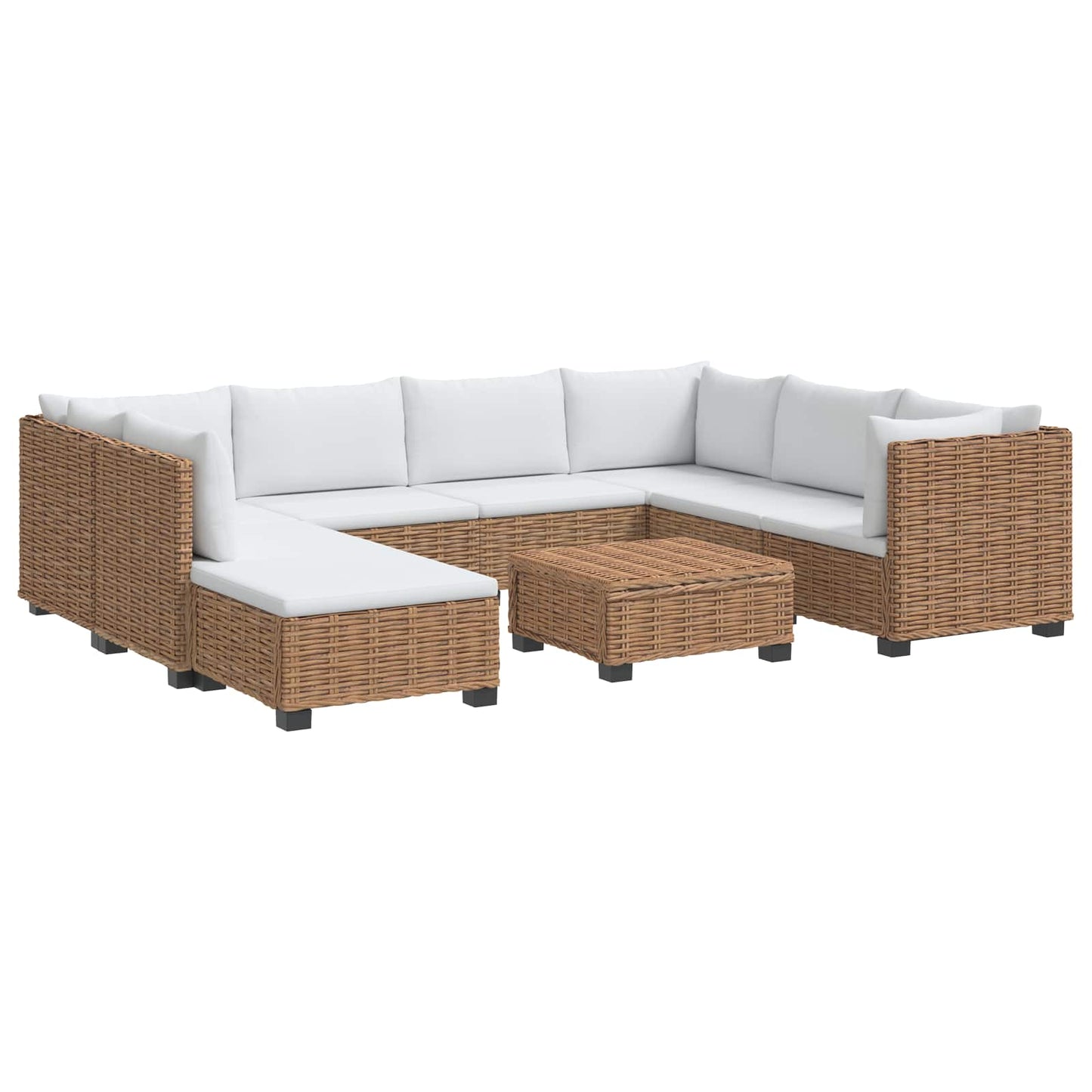 9 stk. Rattan Loungesæt med Puder GENDT Naturlig rattan
