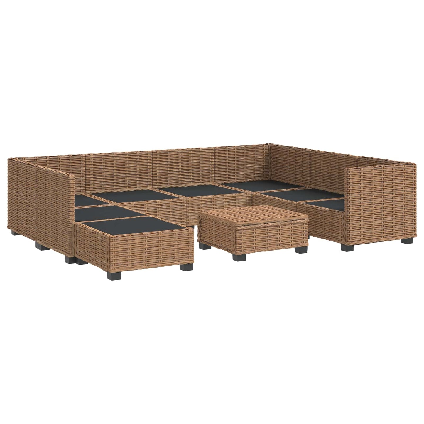 9 stk. Rattan Loungesæt med Puder GENDT Naturlig rattan