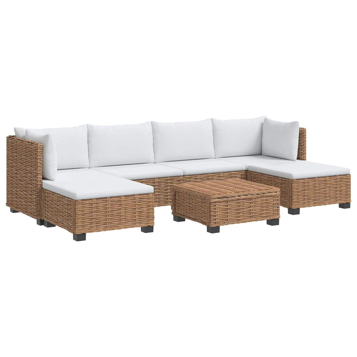 7 stk. Rattan Loungesæt med Puder GENDT Naturlig rattan