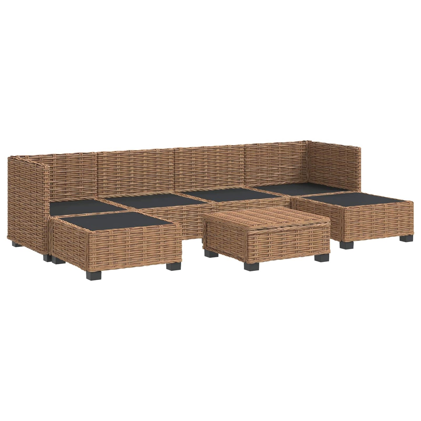 7 stk. Rattan Loungesæt med Puder GENDT Naturlig rattan