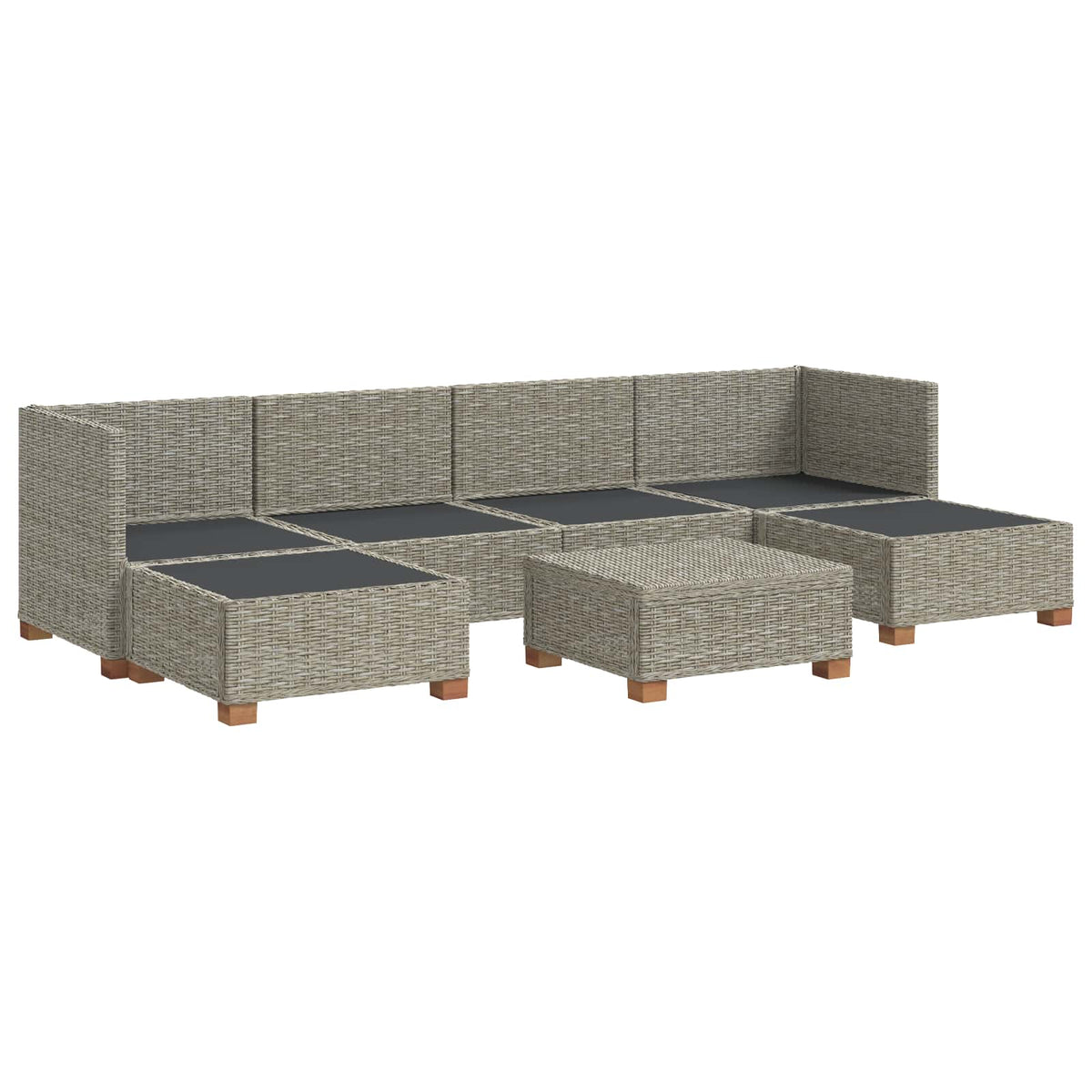 7 stk. Rattan Loungesæt med Puder GENDT Naturlig rattan