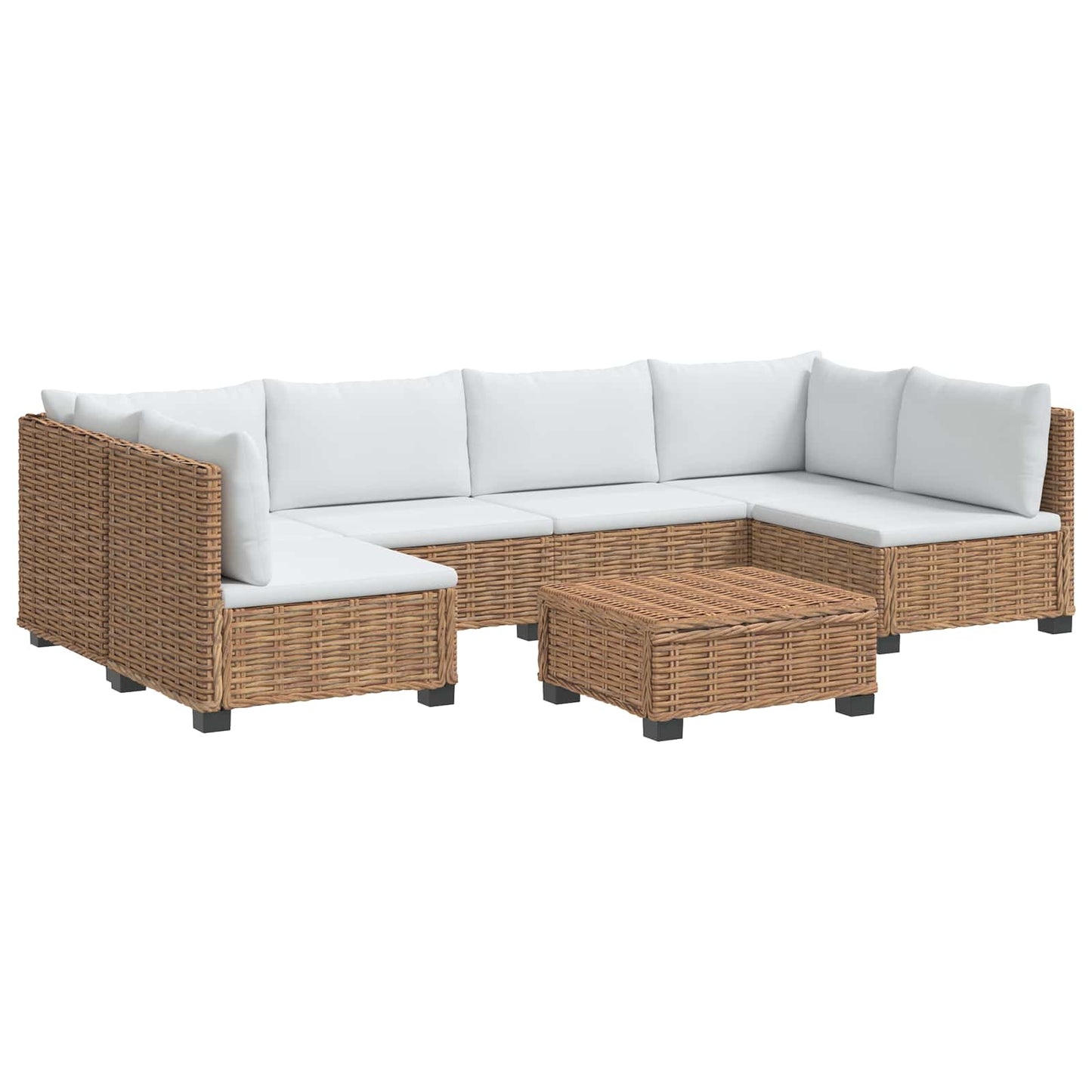 7 stk. Rattan Loungesæt med Puder GENDT Naturlig rattan