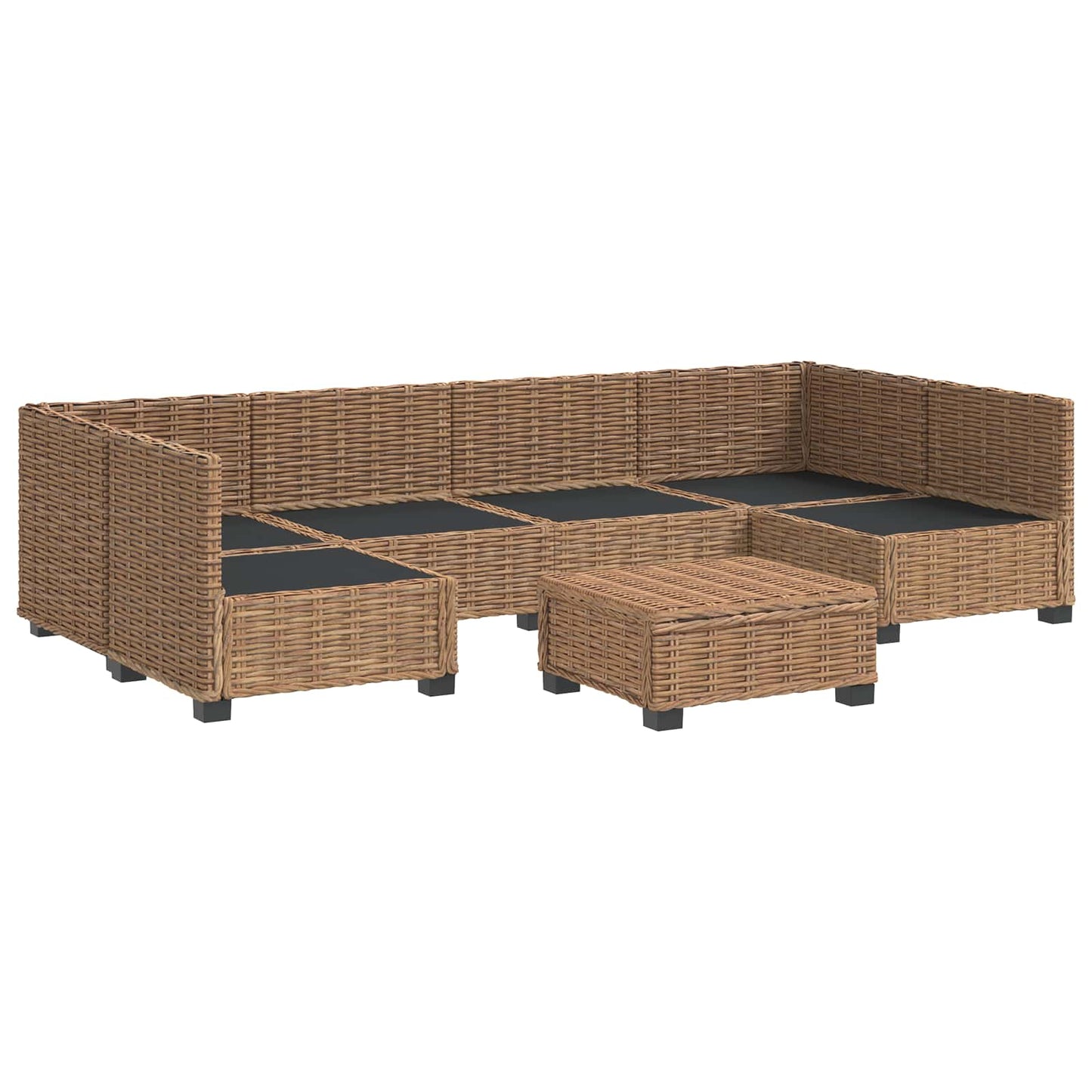 7 stk. Rattan Loungesæt med Puder GENDT Naturlig rattan