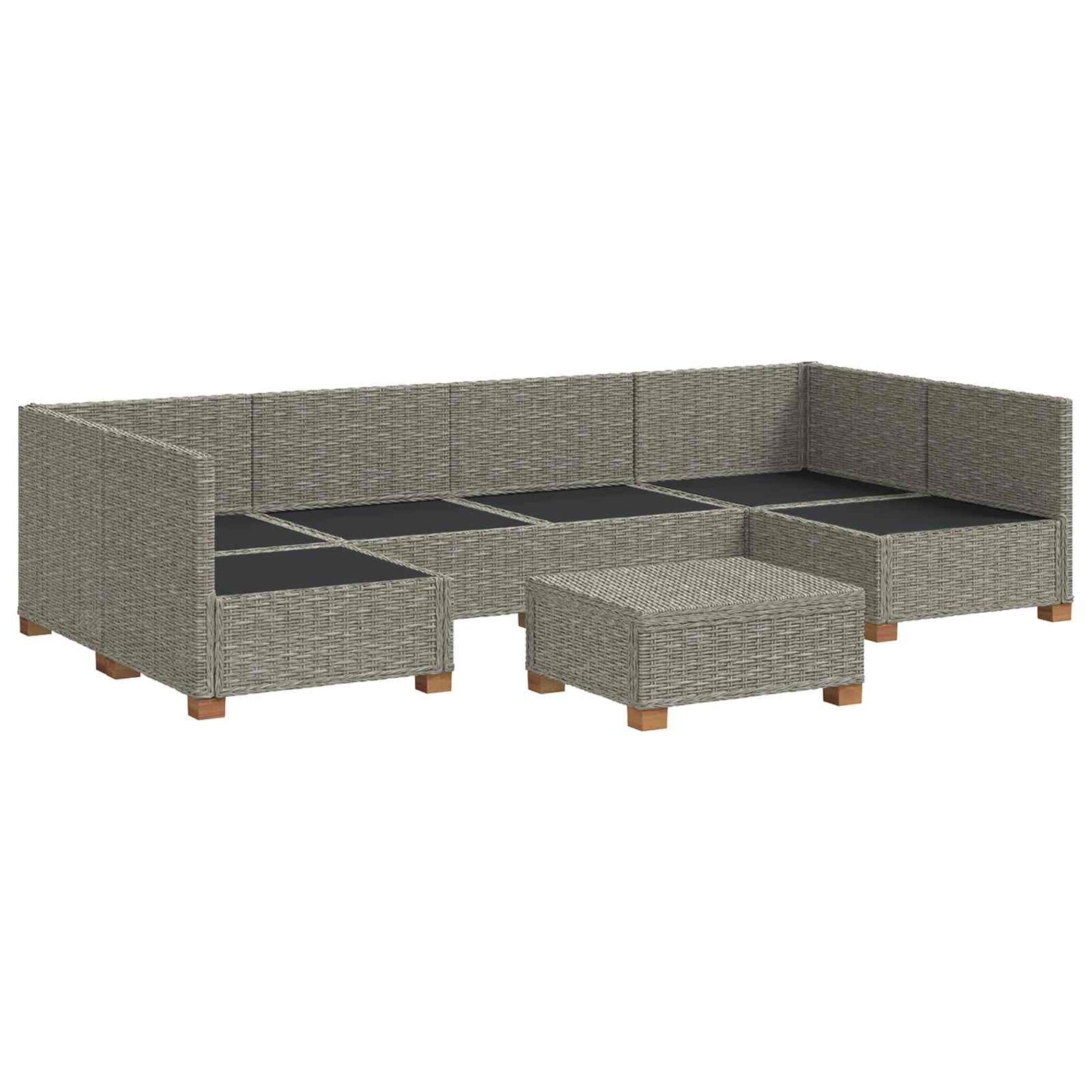 7 stk. Rattan Loungesæt med Puder GENDT Naturlig rattan