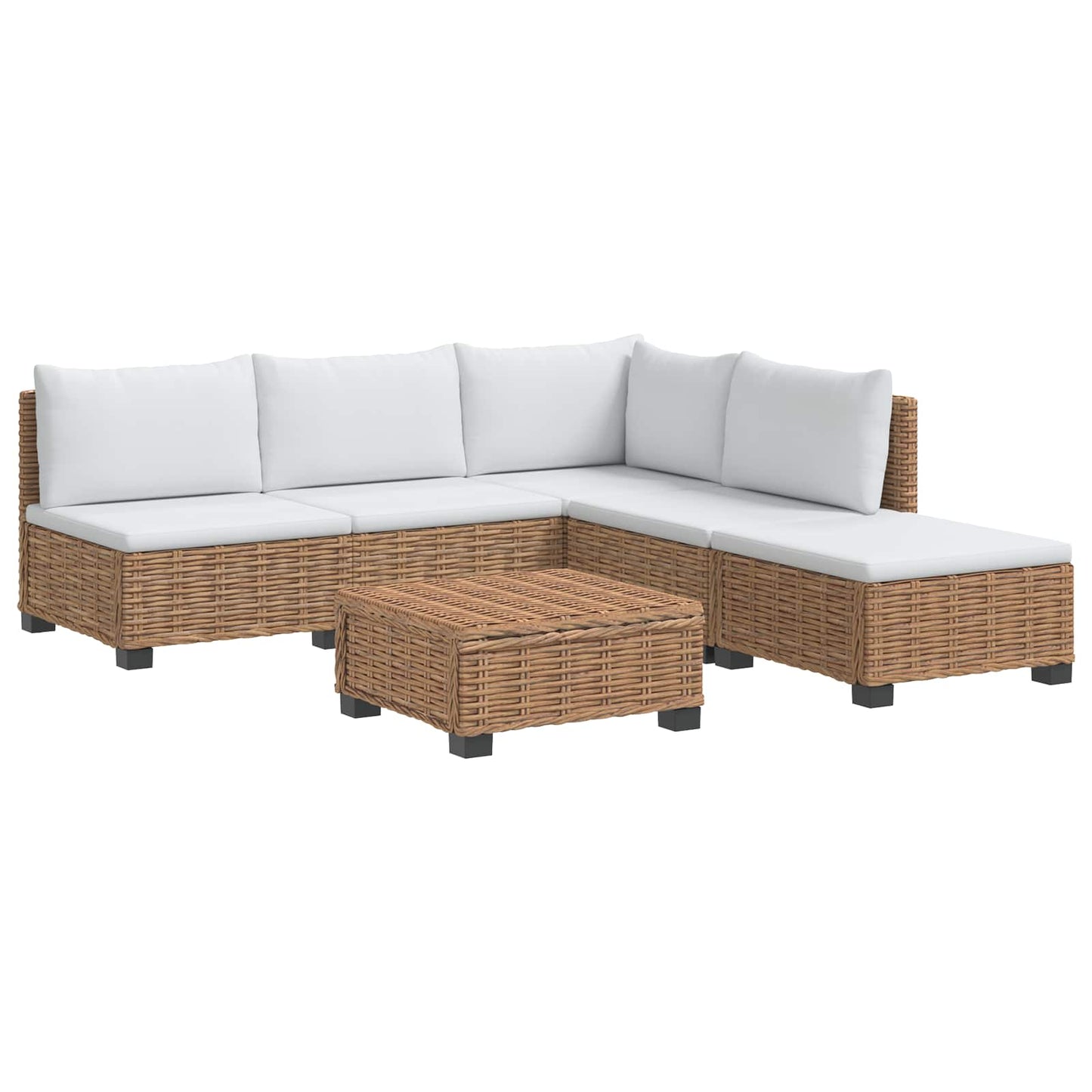 6 stk. Rattan Loungesæt med Puder GENDT Naturlig rattan